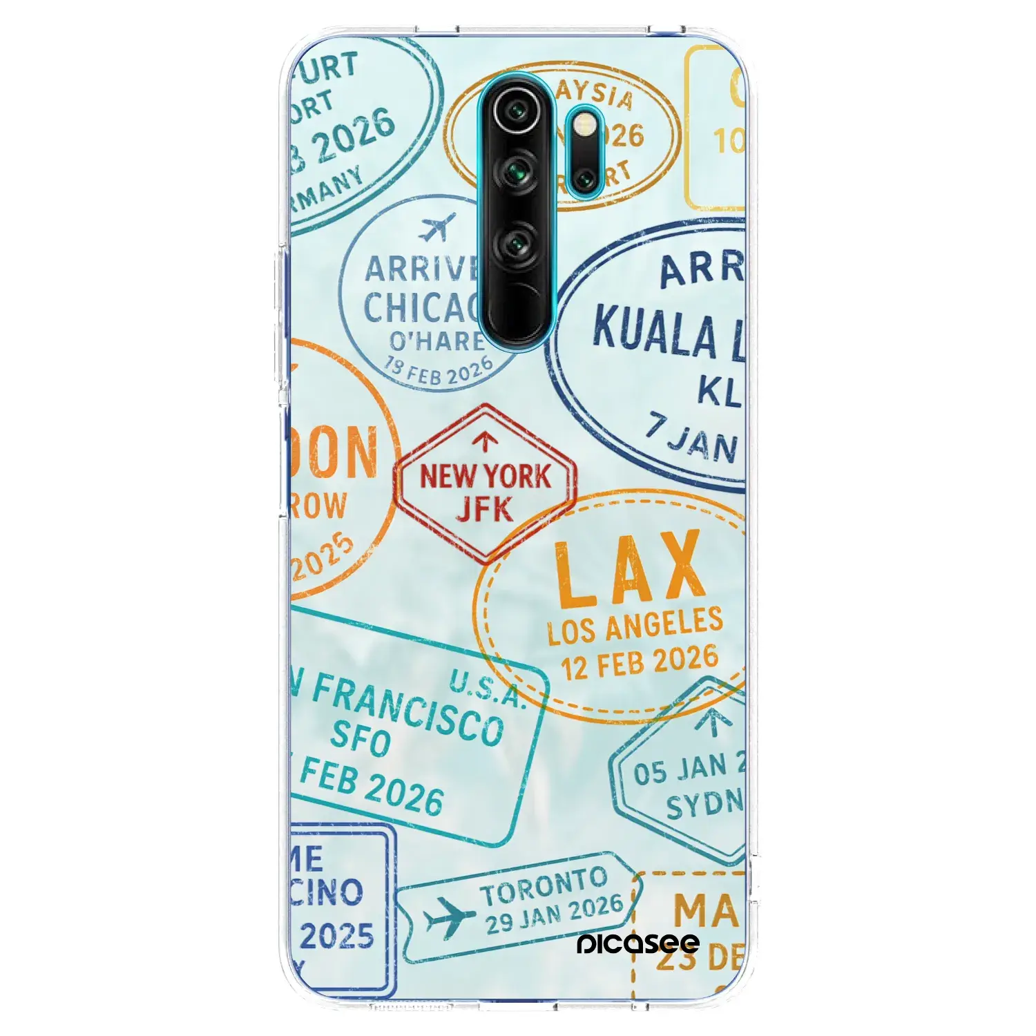 Silikonový průhledný obal pro Xiaomi Redmi Note 8 Pro - PASSPORT EDITION