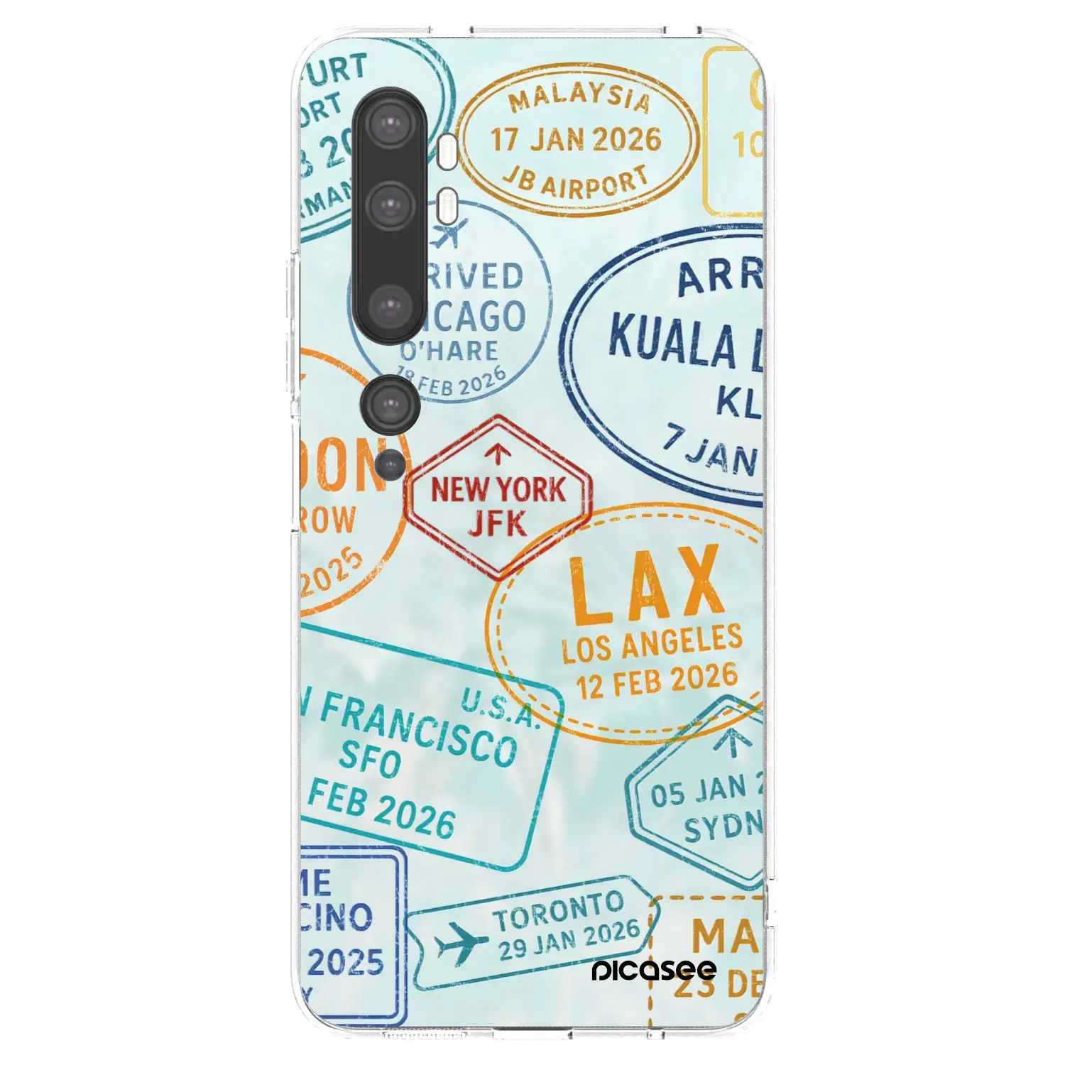 Silikonový průhledný obal pro Xiaomi Mi Note 10 (Pro) - PASSPORT EDITION