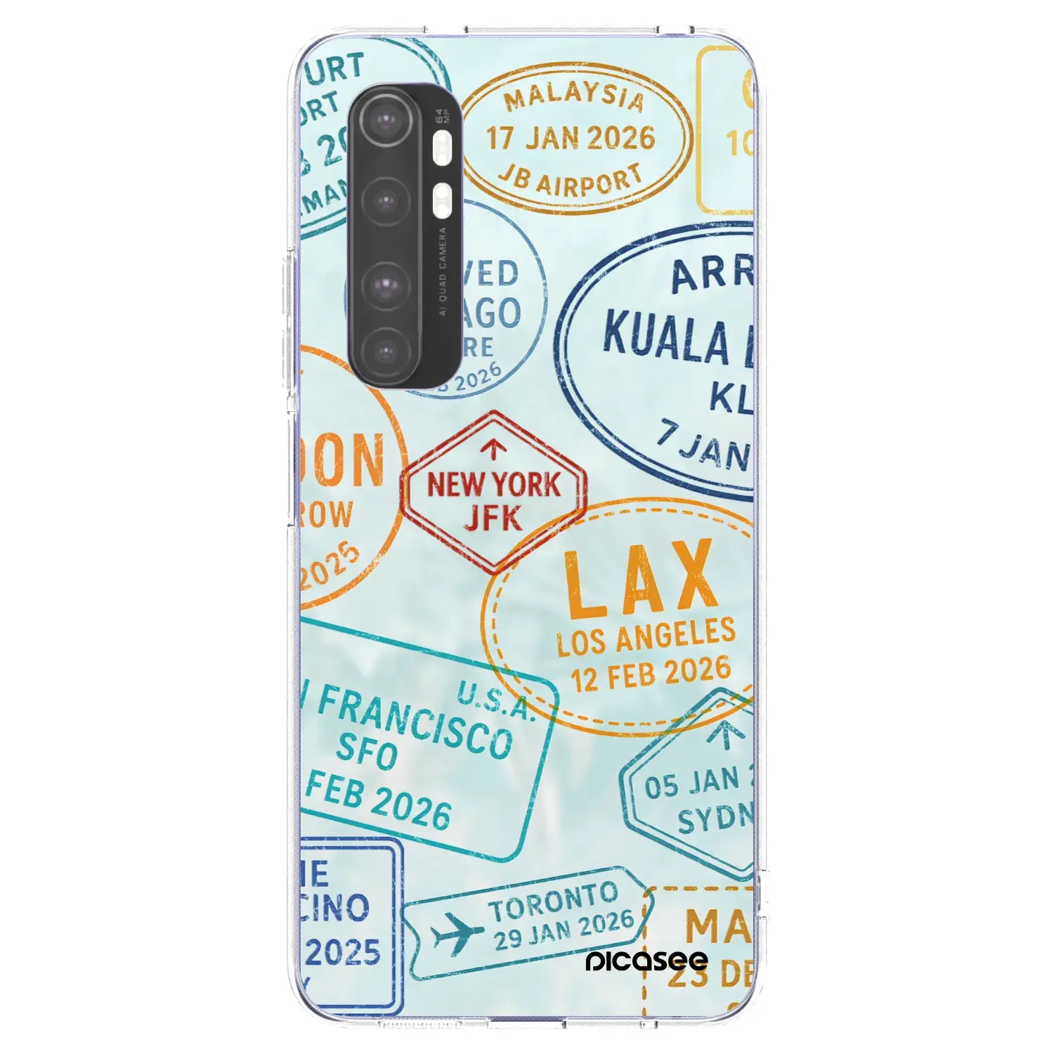 Silikonový průhledný obal pro Xiaomi Mi Note 10 Lite - PASSPORT EDITION