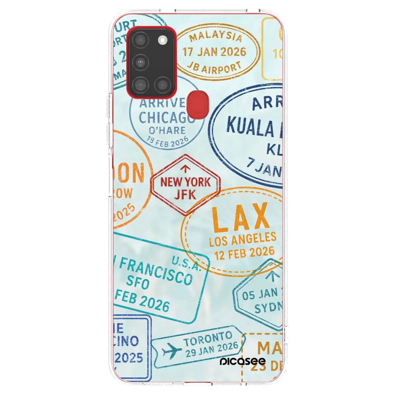 Silikonový průhledný obal pro Samsung Galaxy A21s - PASSPORT EDITION
