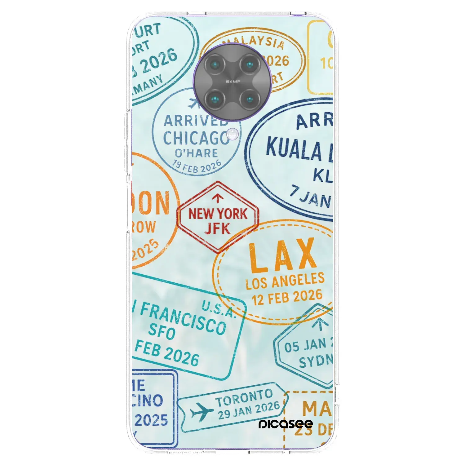 Silikonový průhledný obal pro Xiaomi Poco F2 Pro - PASSPORT EDITION