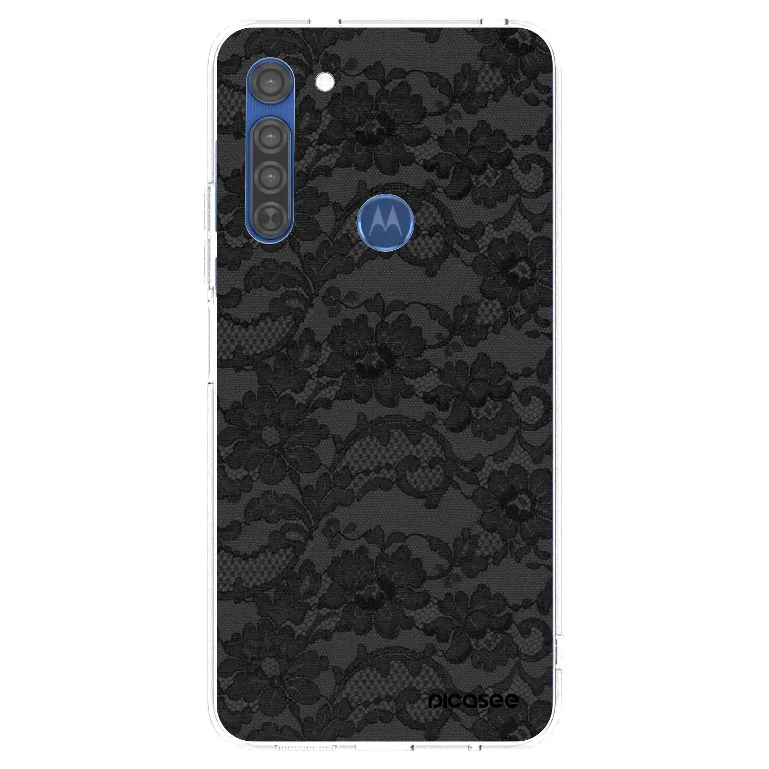 Silikonový průhledný obal pro Motorola Moto G8 - Dark Elegance