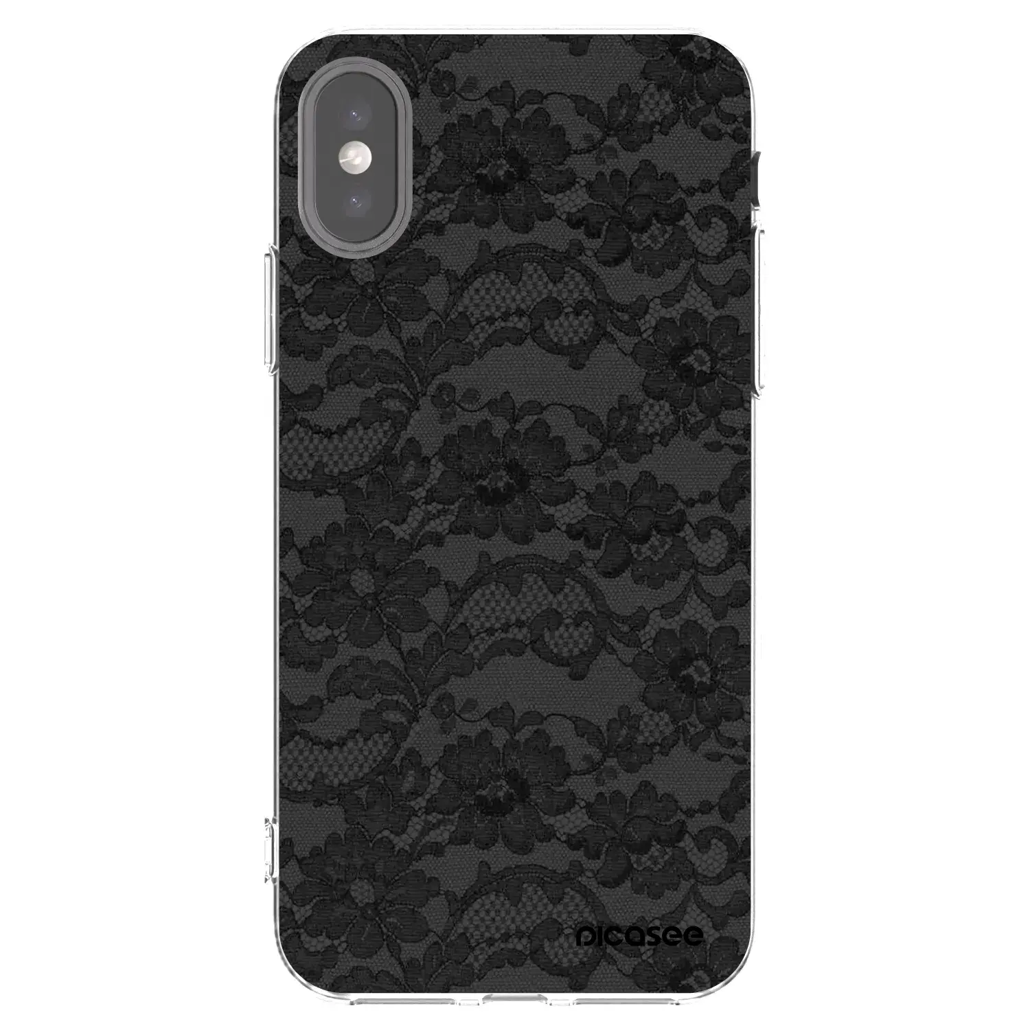 Silikonový průhledný obal pro Apple iPhone X/XS - Dark Elegance