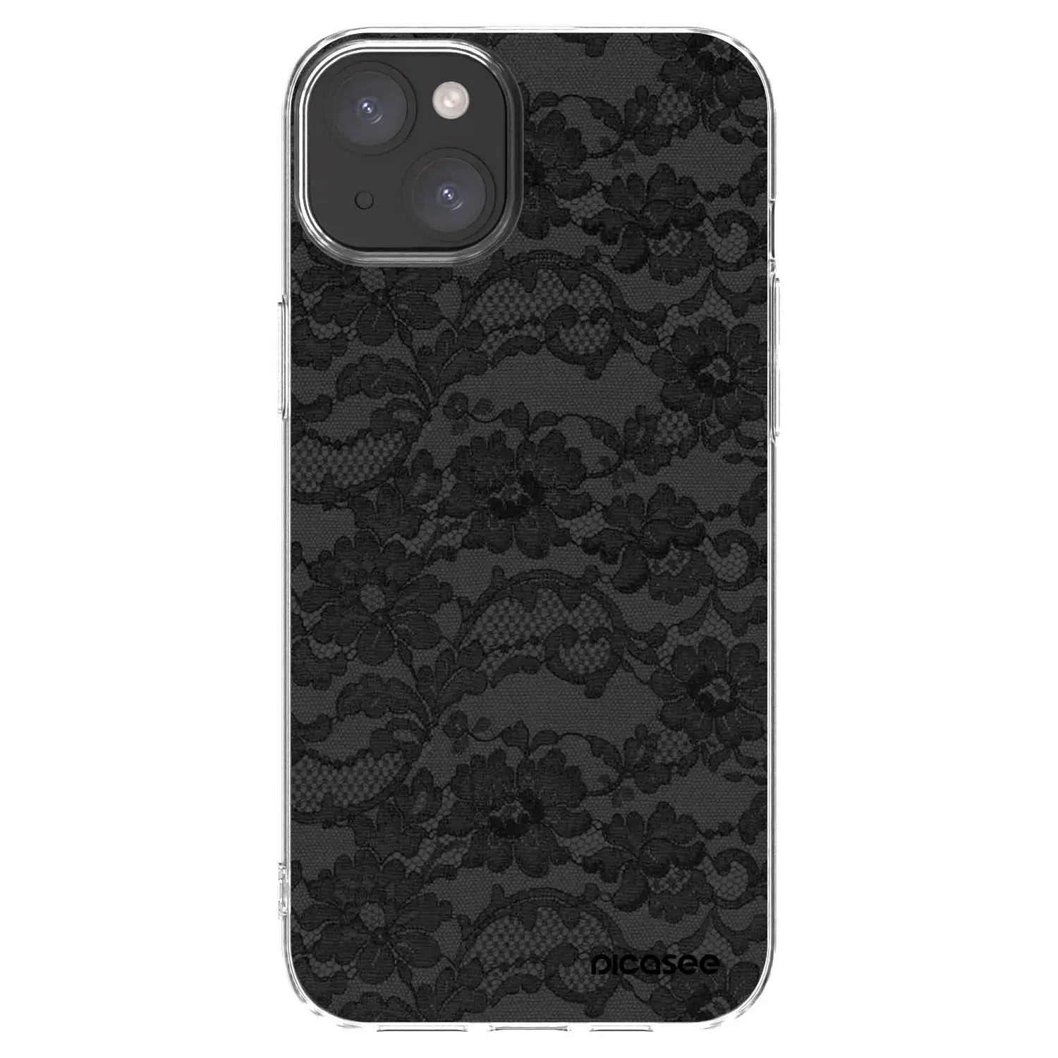 Silikonový průhledný obal pro Apple iPhone 15 Plus - Dark Elegance