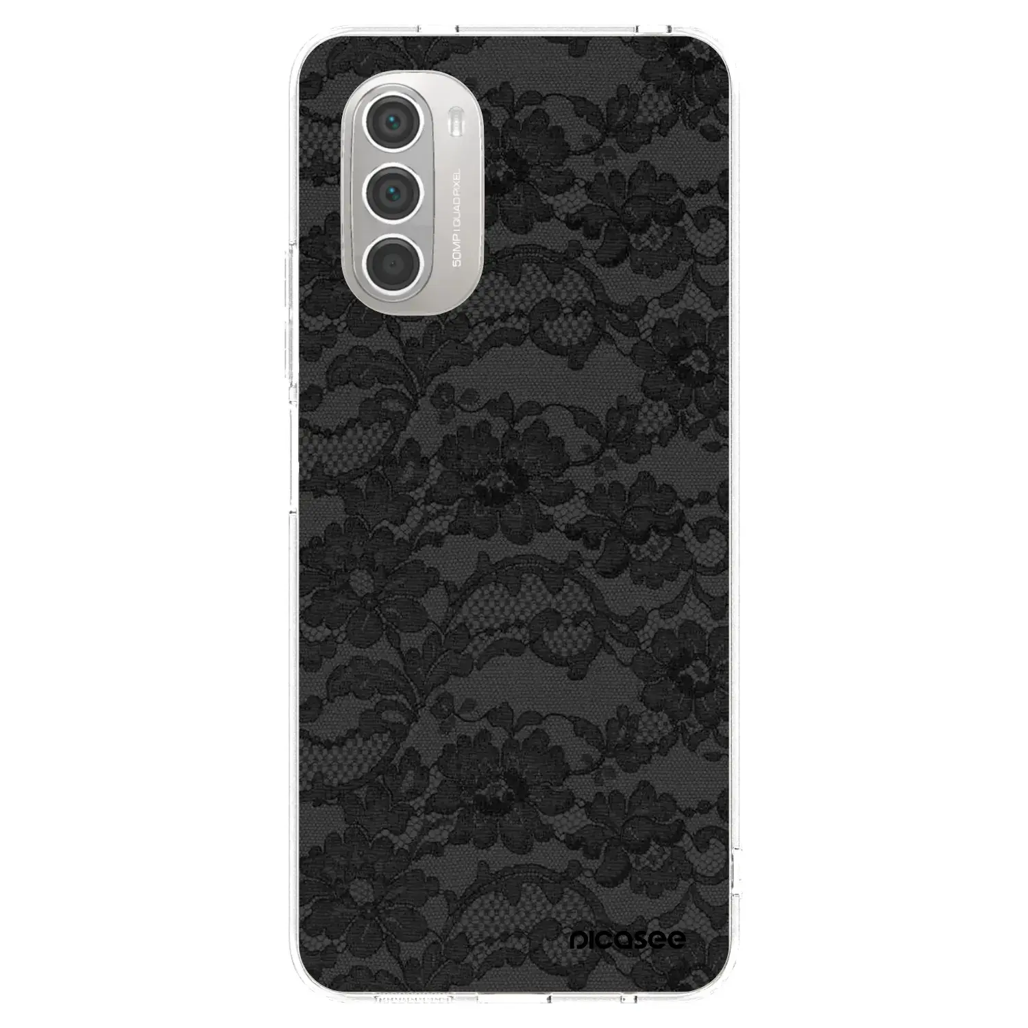 Silikonový průhledný obal pro Motorola Moto G51 - Dark Elegance