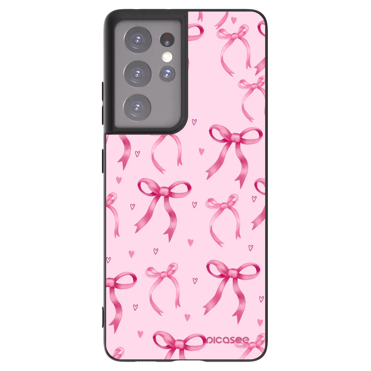 Silikonový černý obal pro Samsung Galaxy S21 Ultra 5G G998B - Bow Aesthetic