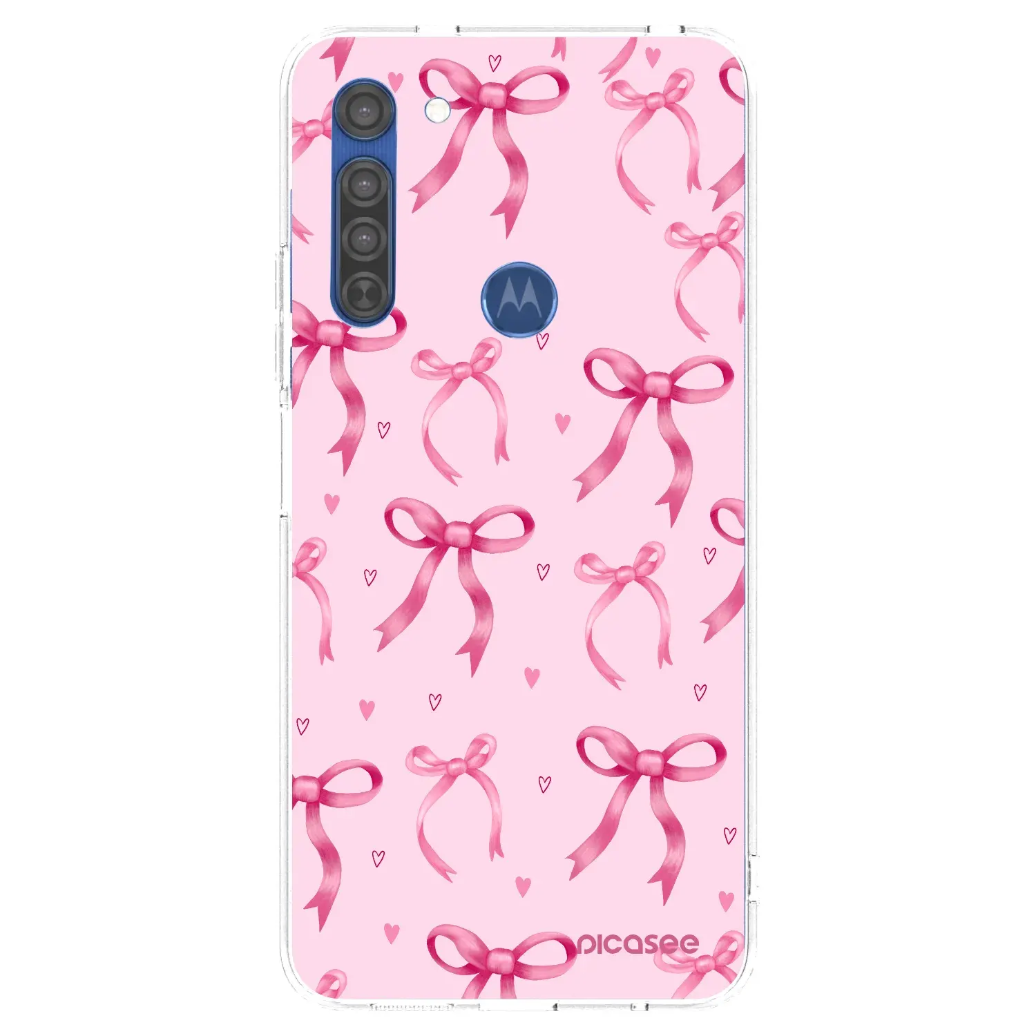 Silikonový průhledný obal pro Motorola Moto G8 - Bow Aesthetic