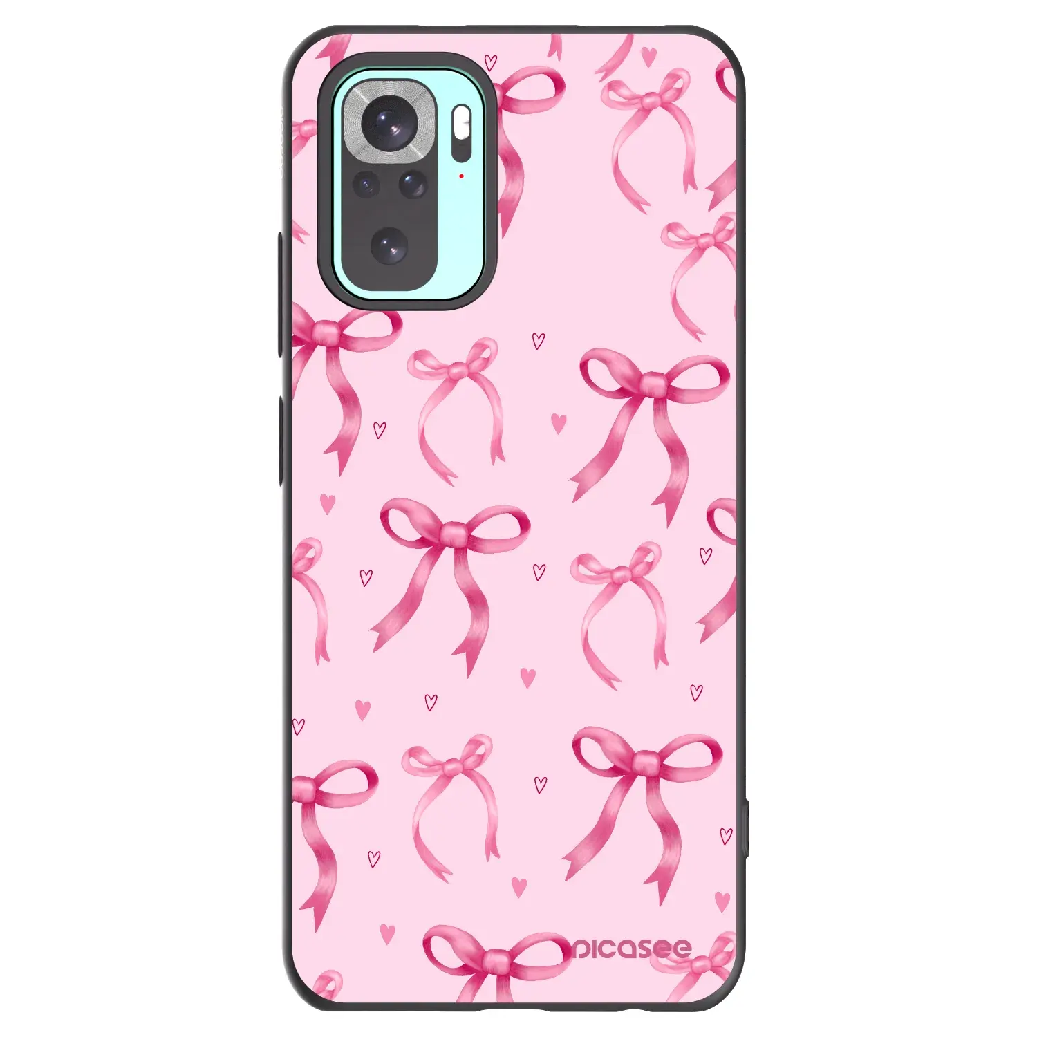 Silikonový černý obal pro Xiaomi Redmi Note 10 Pro - Bow Aesthetic