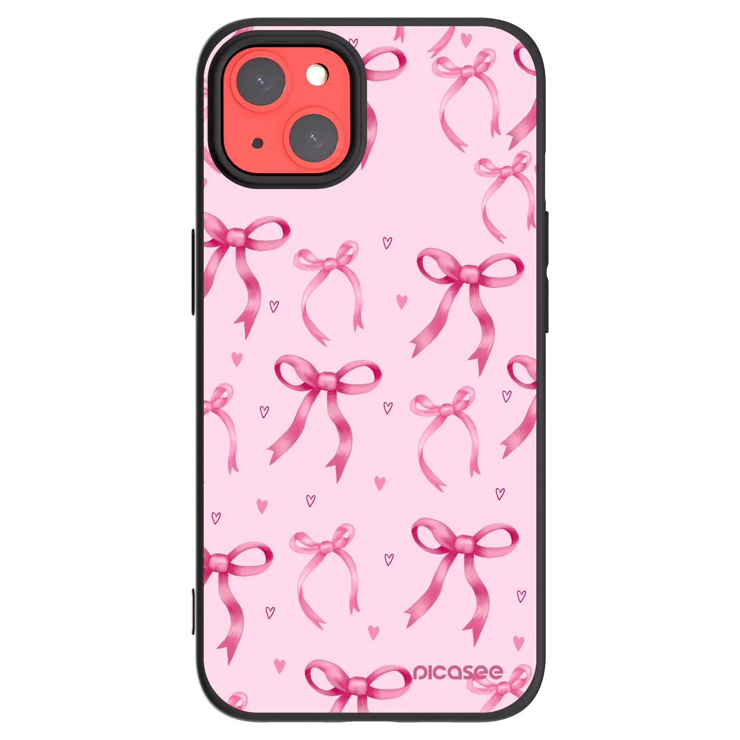 Silikonový černý obal pro Apple iPhone 13 - Bow Aesthetic