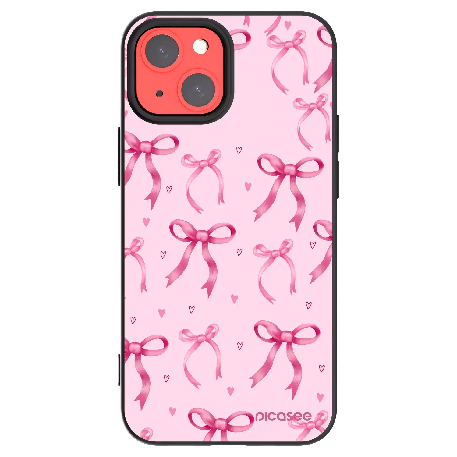 Silikonový černý obal pro Apple iPhone 13 mini - Bow Aesthetic