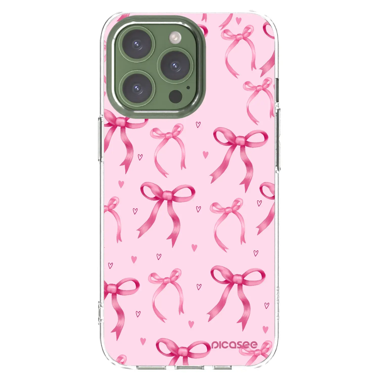 Silikonový průhledný obal pro Apple iPhone 13 Pro - Bow Aesthetic