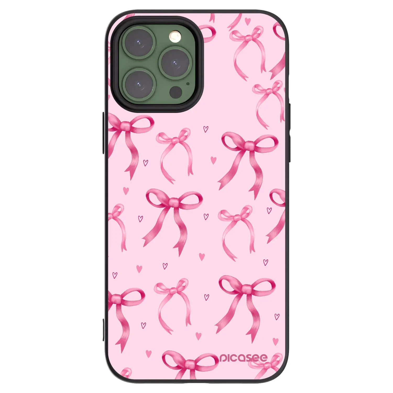 Silikonový černý obal pro Apple iPhone 13 Pro Max - Bow Aesthetic