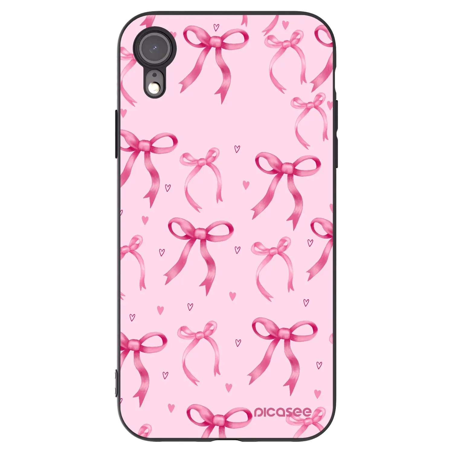Silikonový černý obal pro Apple iPhone XR - Bow Aesthetic