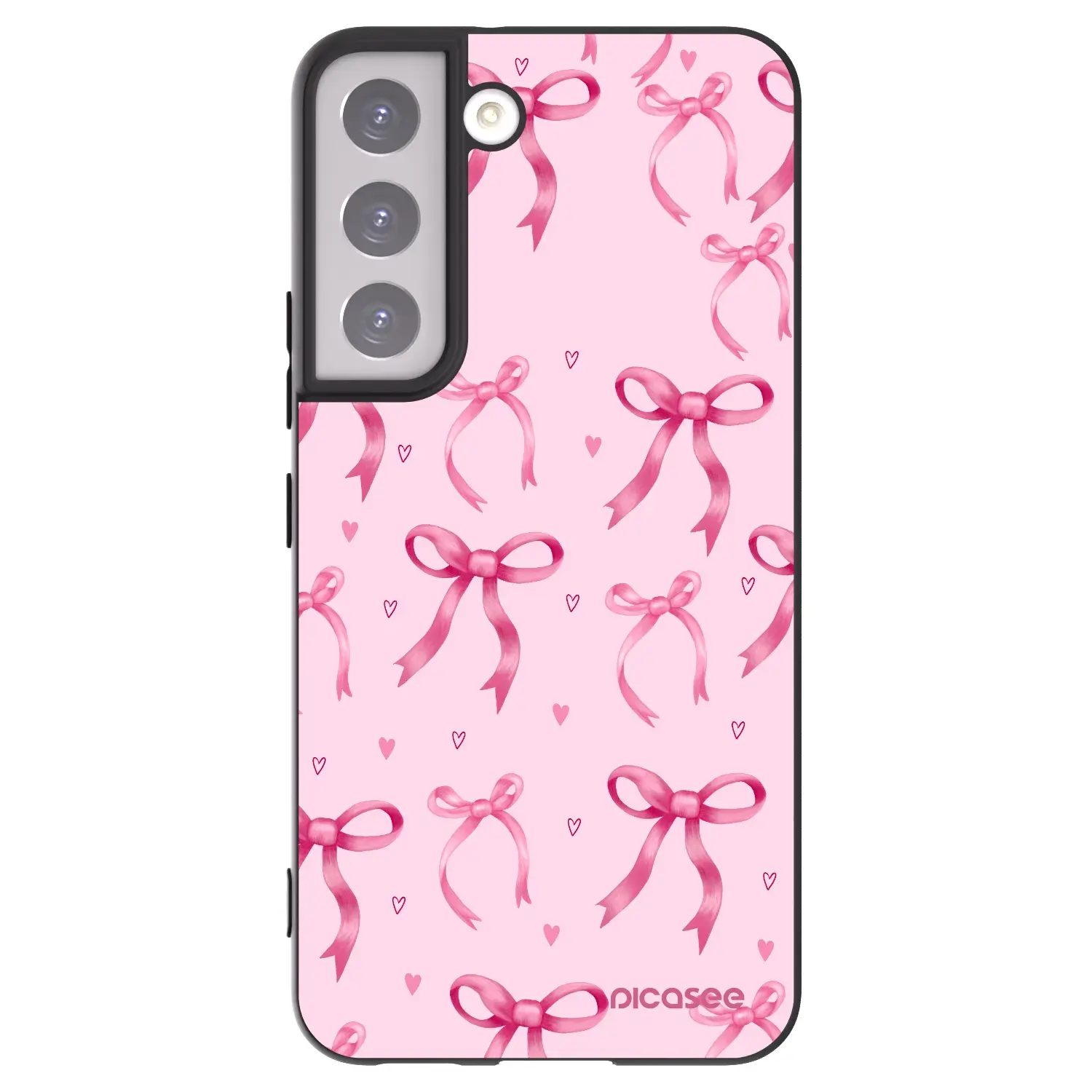 Silikonový černý obal pro Samsung Galaxy S22 5G - Bow Aesthetic