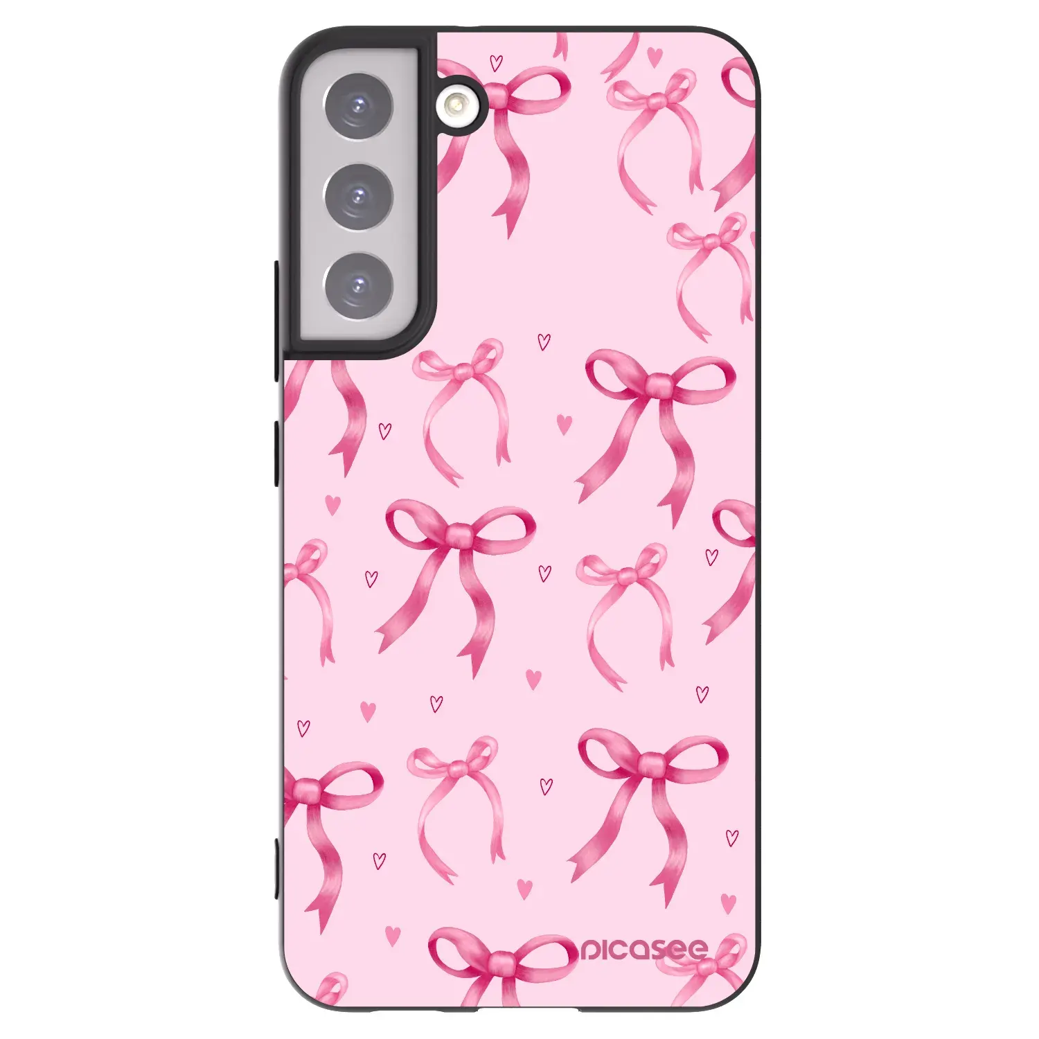 Silikonový černý obal pro Samsung Galaxy S22+ 5G - Bow Aesthetic