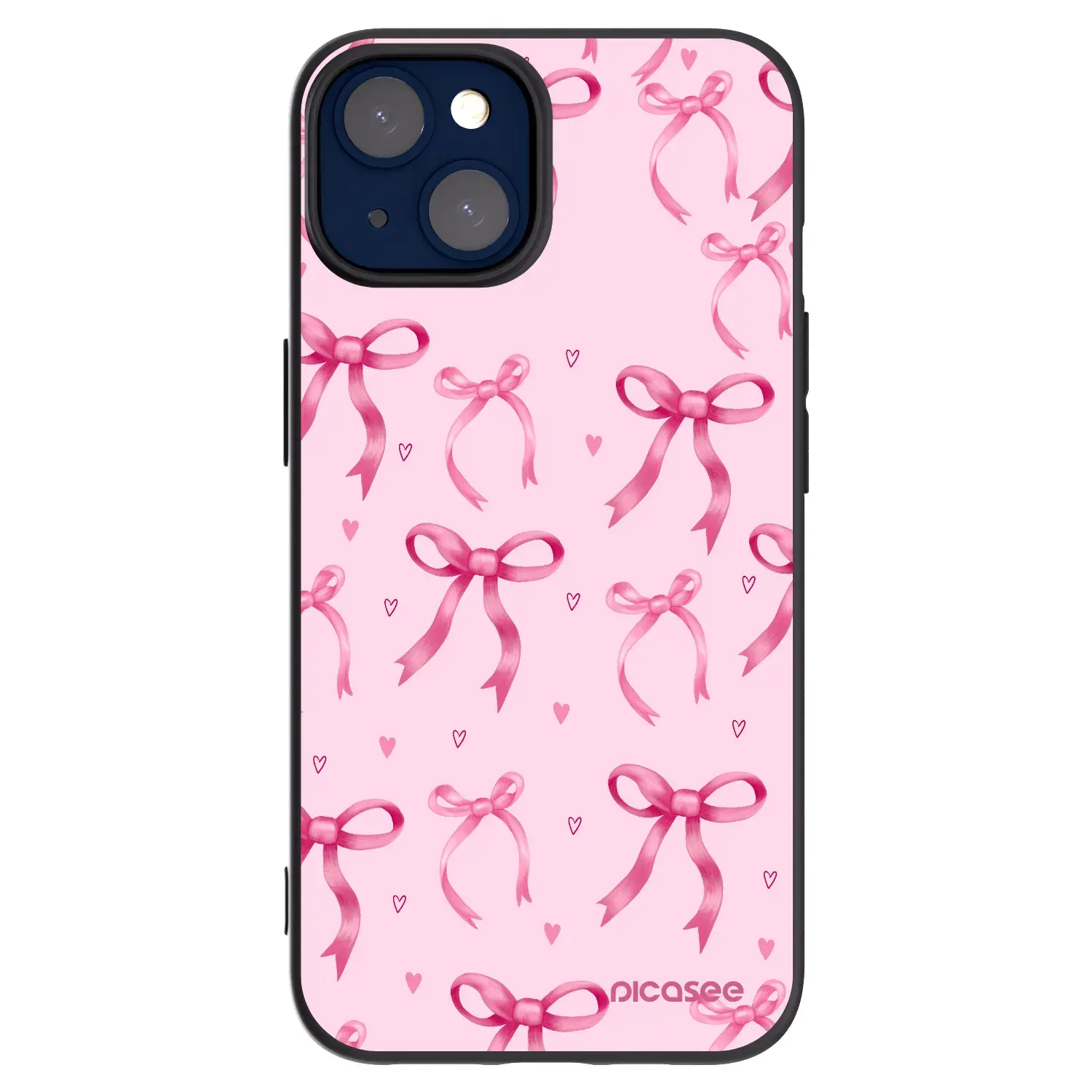 Silikonový černý obal pro Apple iPhone 14 - Bow Aesthetic