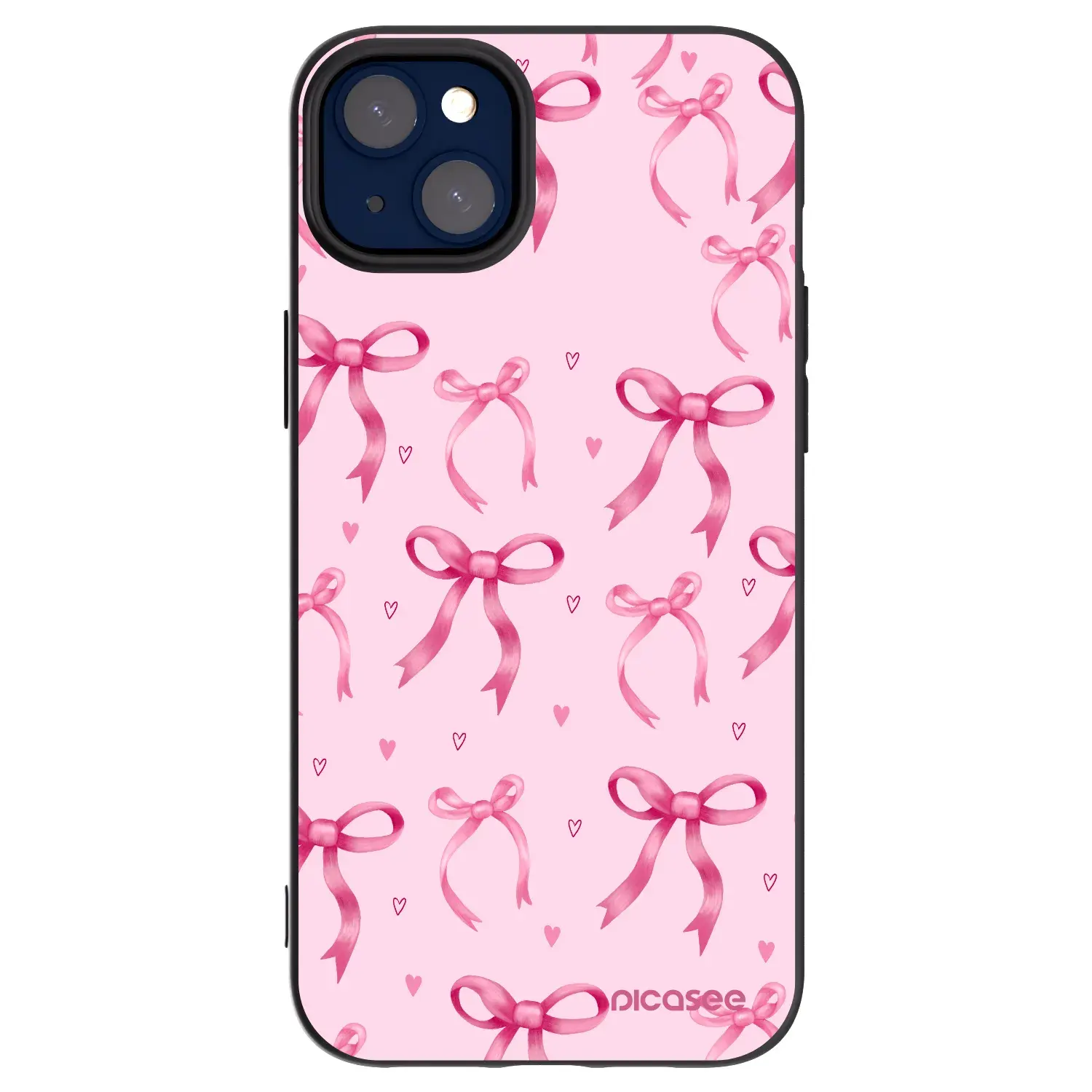 Silikonový černý obal pro Apple iPhone 14 Plus - Bow Aesthetic