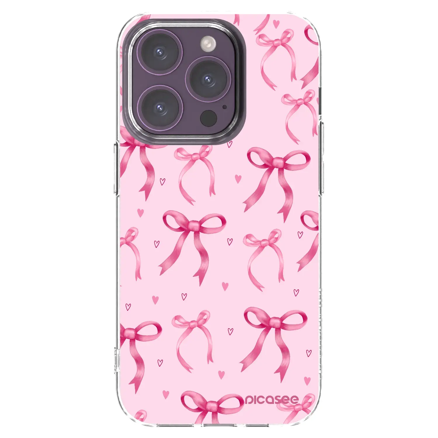 Silikonový průhledný obal pro Apple iPhone 14 Pro - Bow Aesthetic