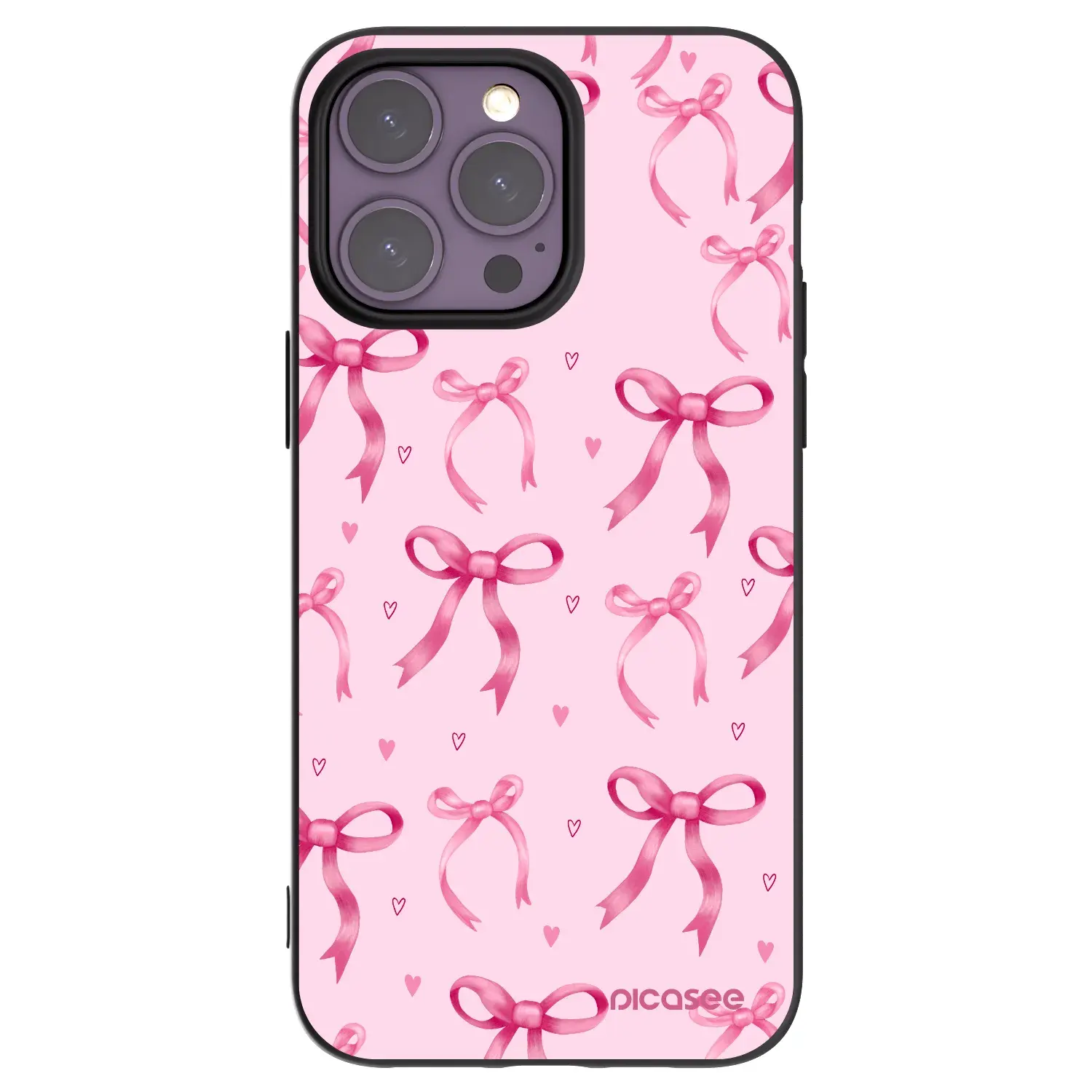 Silikonový černý obal pro Apple iPhone 14 Pro Max - Bow Aesthetic