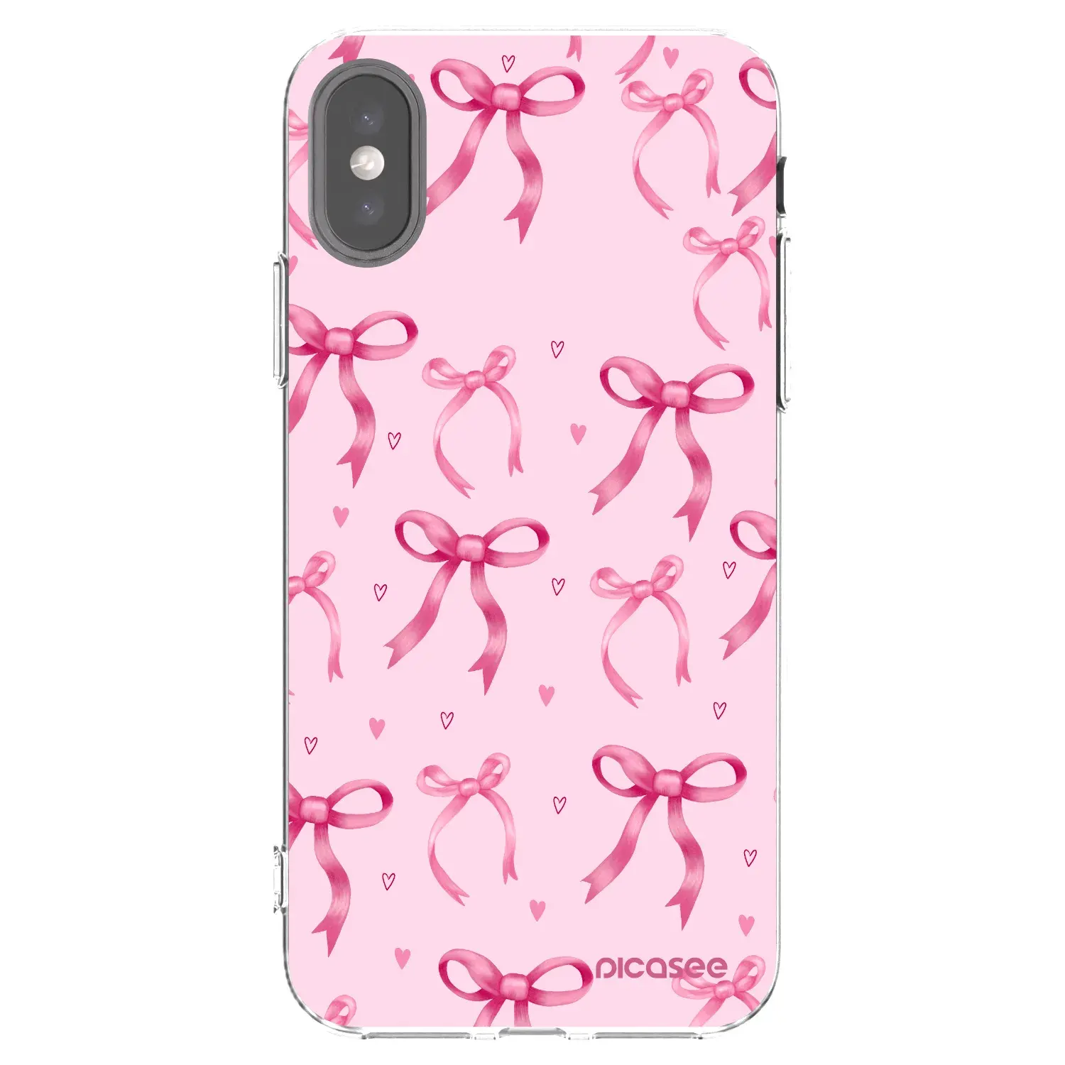 Silikonový průhledný obal pro Apple iPhone X/XS - Bow Aesthetic