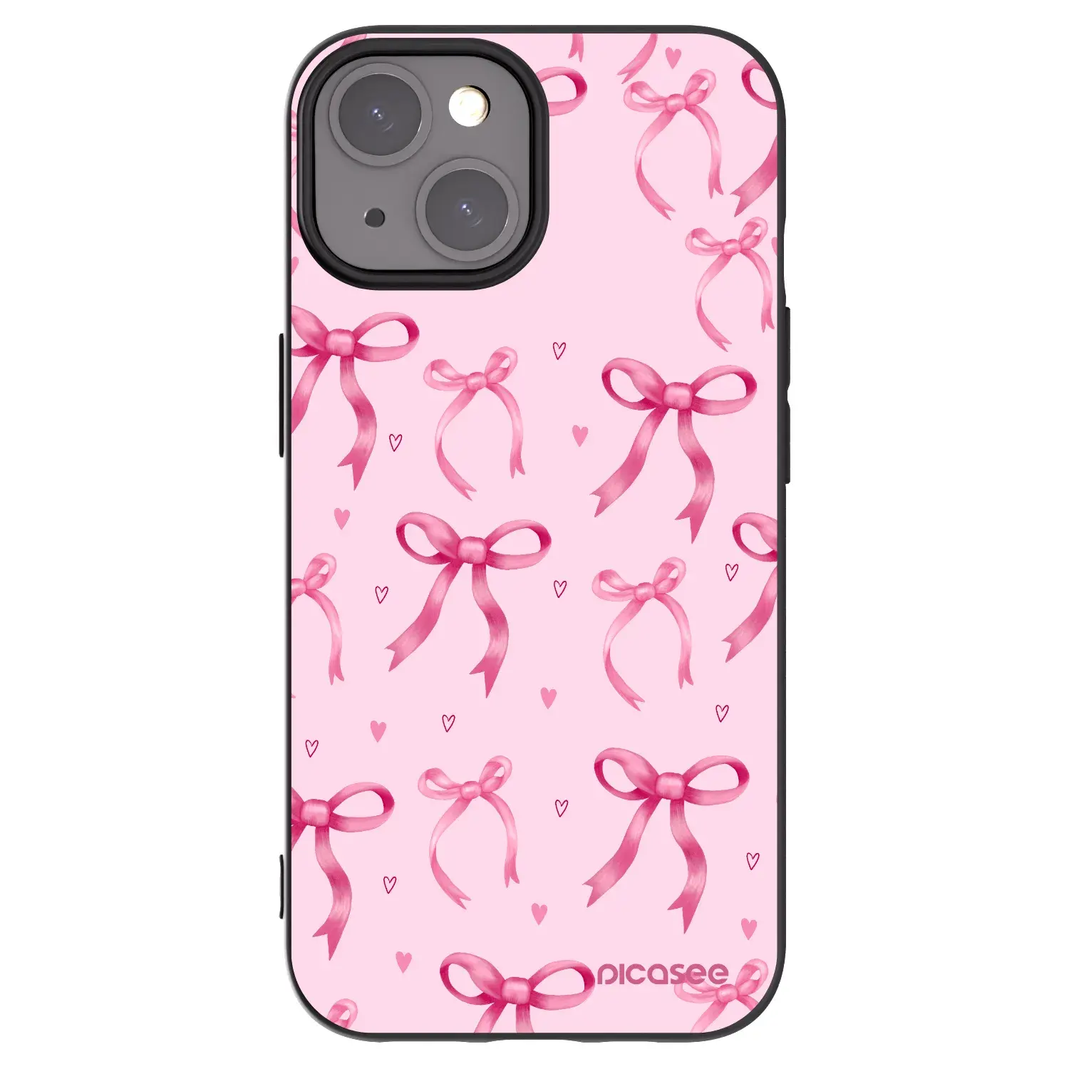 Silikonový černý obal pro Apple iPhone 15 - Bow Aesthetic