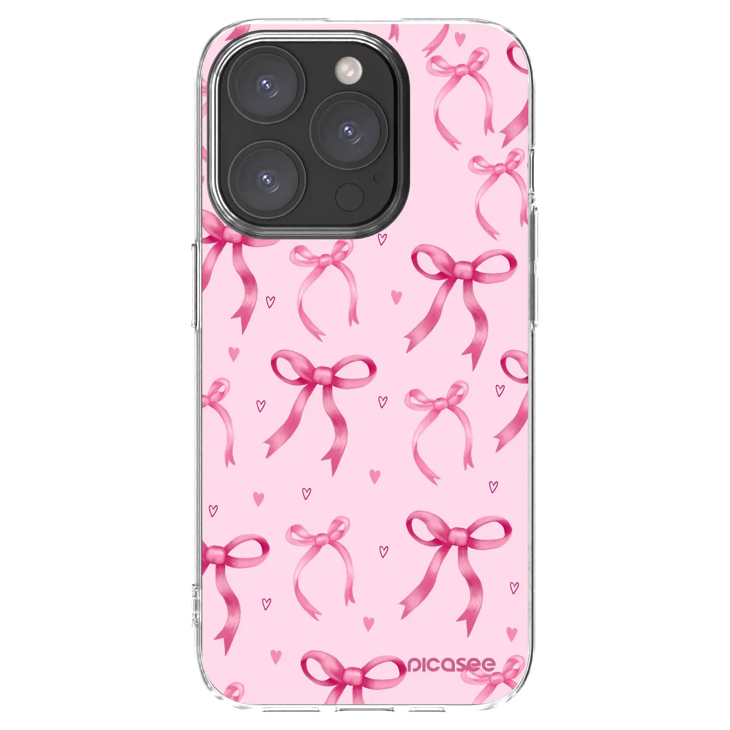 Silikonový průhledný obal pro Apple iPhone 15 Pro - Bow Aesthetic