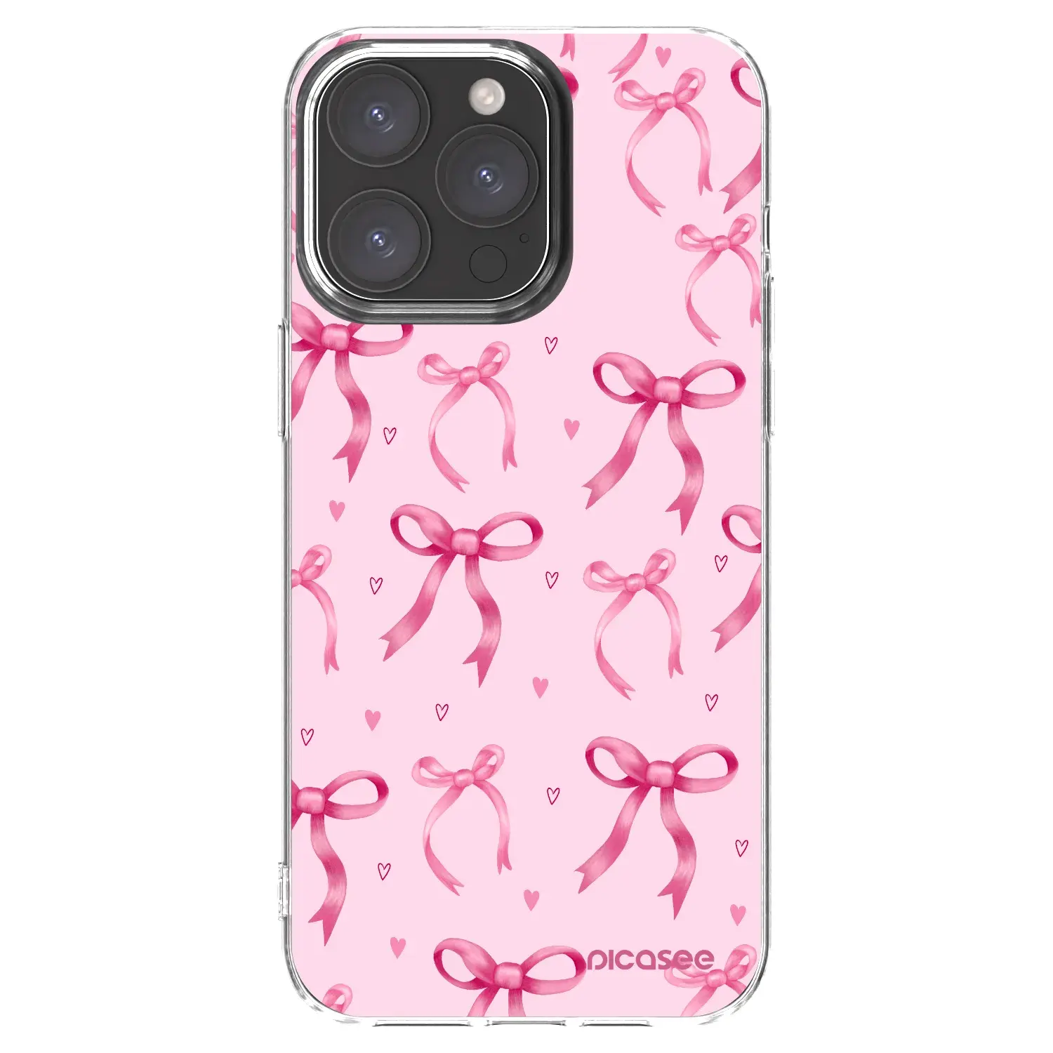 Silikonový průhledný obal pro Apple iPhone 15 Pro Max - Bow Aesthetic
