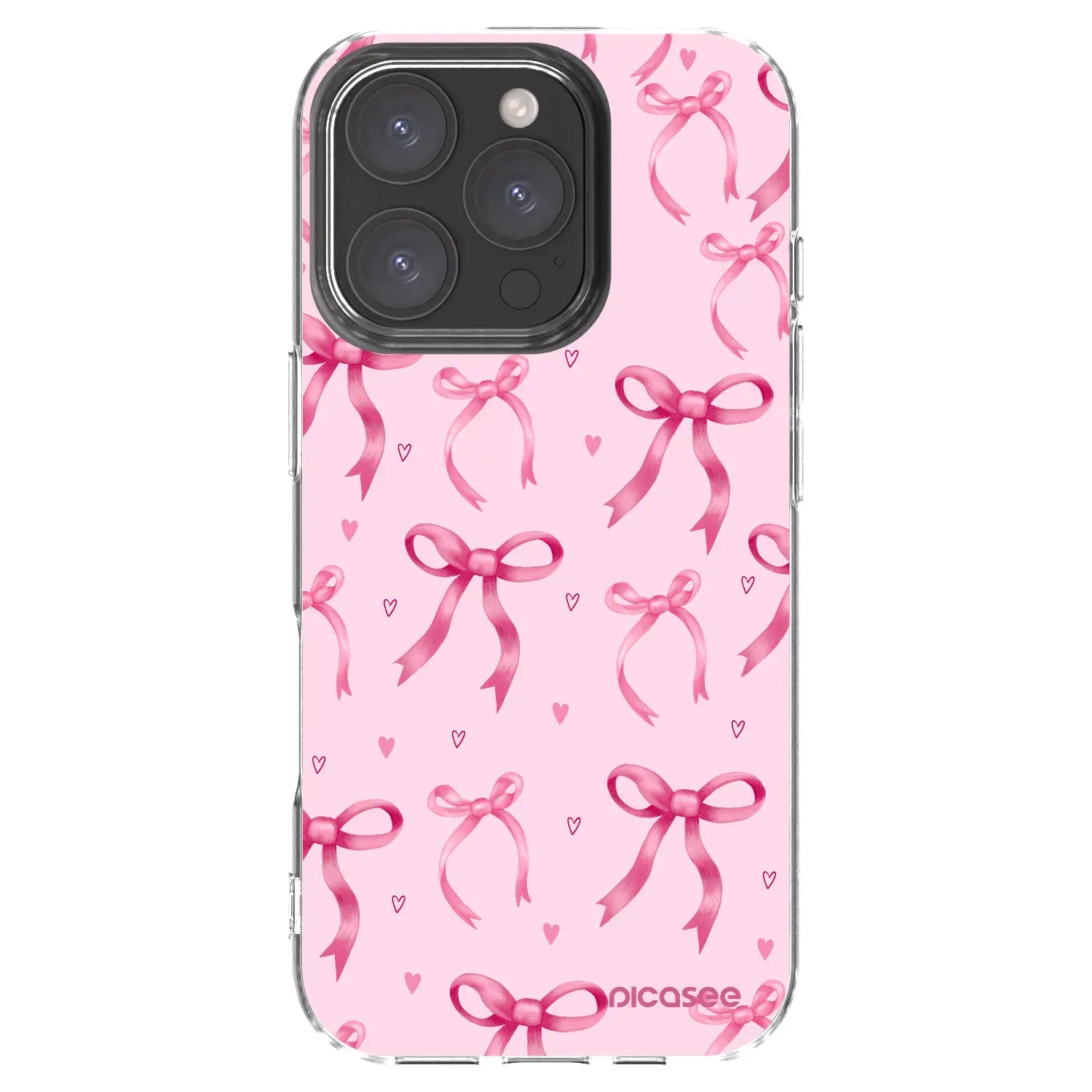 Silikonový průhledný obal pro Apple iPhone 16 Pro - Bow Aesthetic