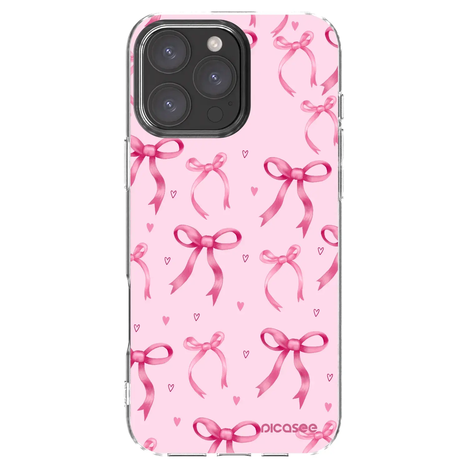 Silikonový průhledný obal pro Apple iPhone 16 Pro Max - Bow Aesthetic