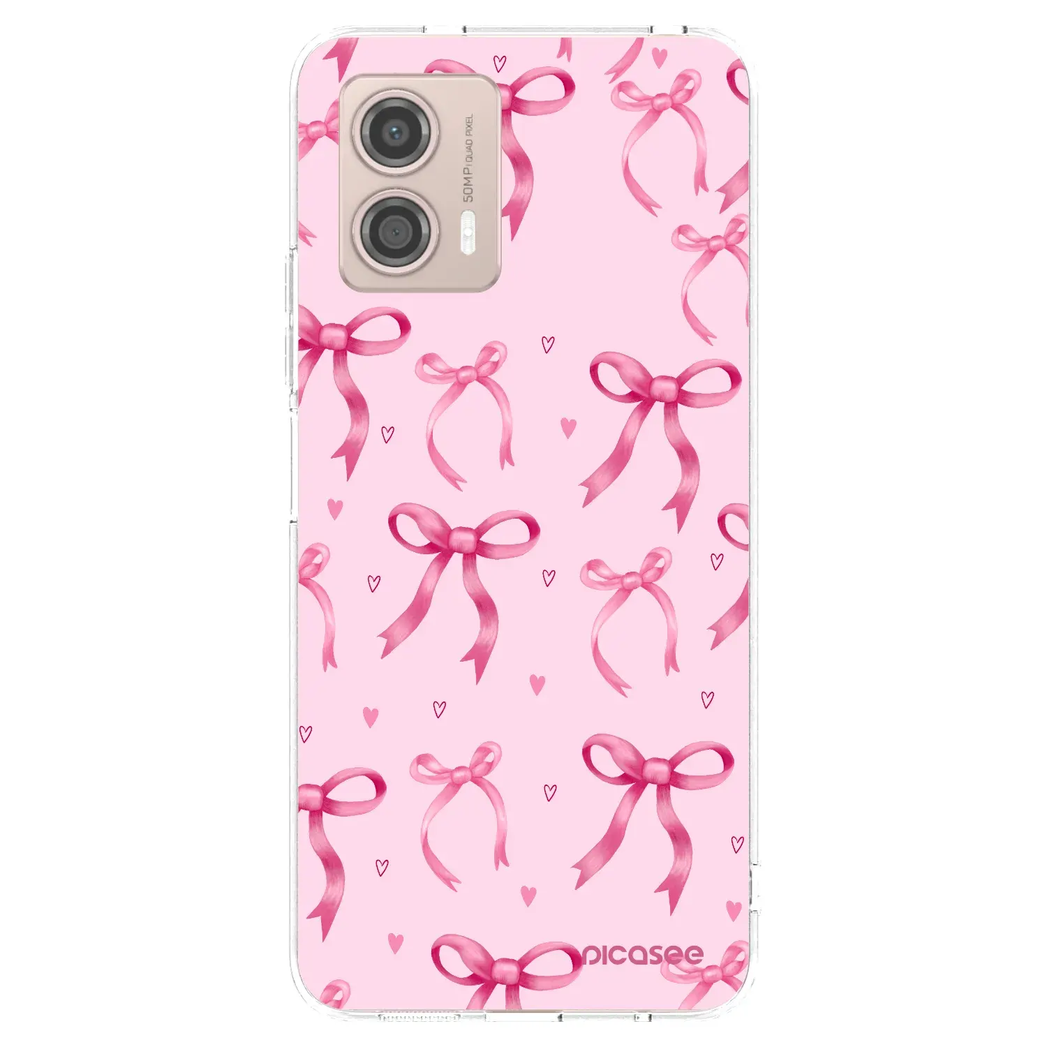 Silikonový průhledný obal pro Motorola Moto G53 5G - Bow Aesthetic