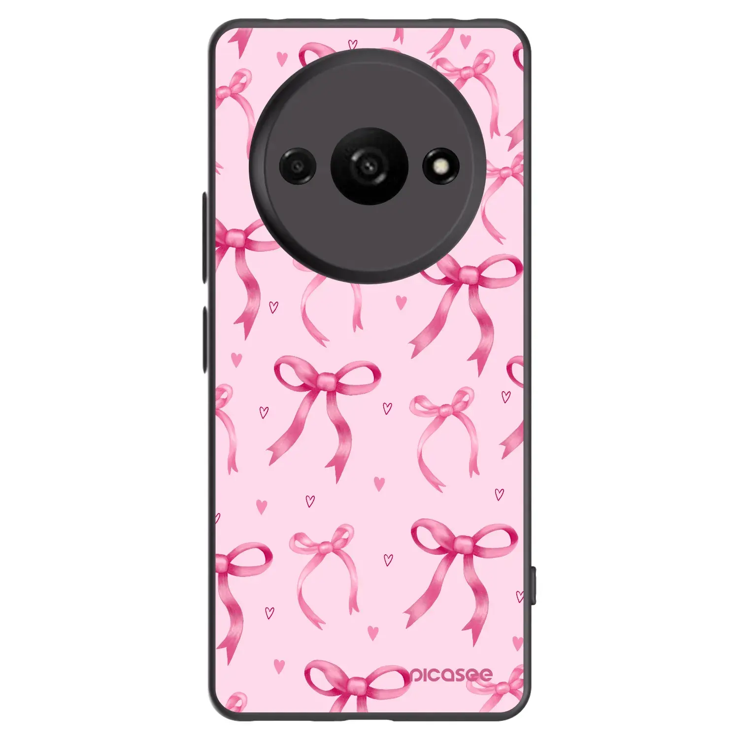 Silikonový černý obal pro Xiaomi Redmi A3 - Bow Aesthetic