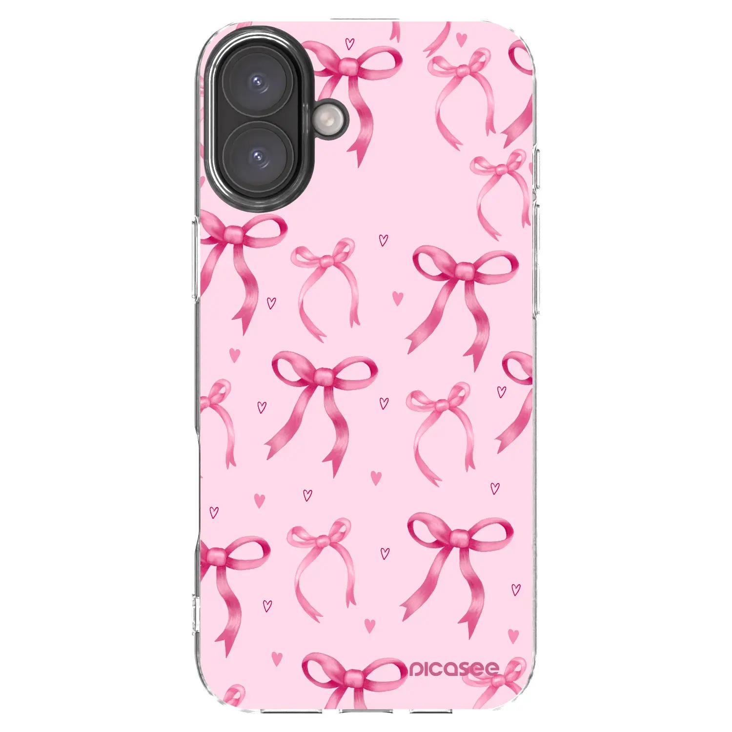 Silikonový průhledný obal pro Apple iPhone 16 Plus - Bow Aesthetic