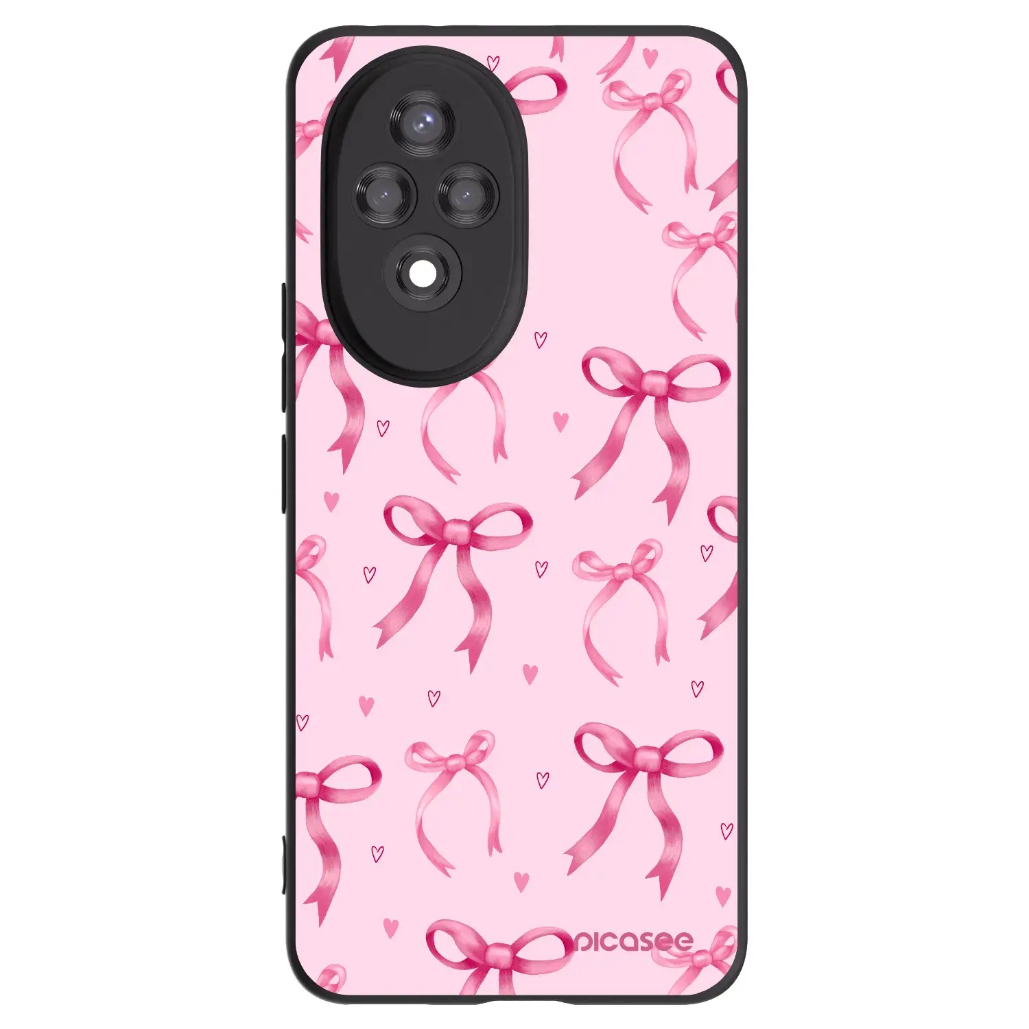 Silikonový černý obal pro Honor 200 Pro 5G - Bow Aesthetic