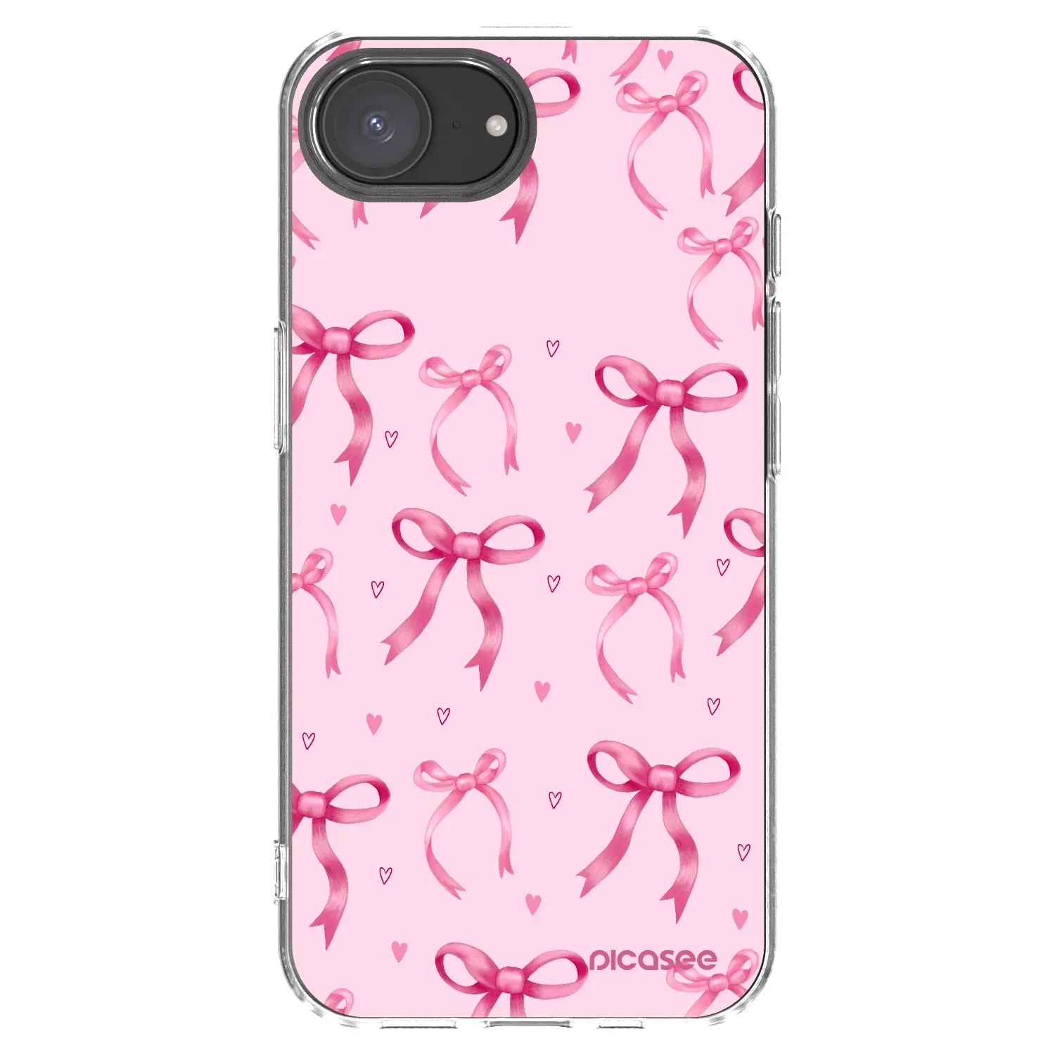 Silikonový průhledný obal pro Apple iPhone 16e - Bow Aesthetic