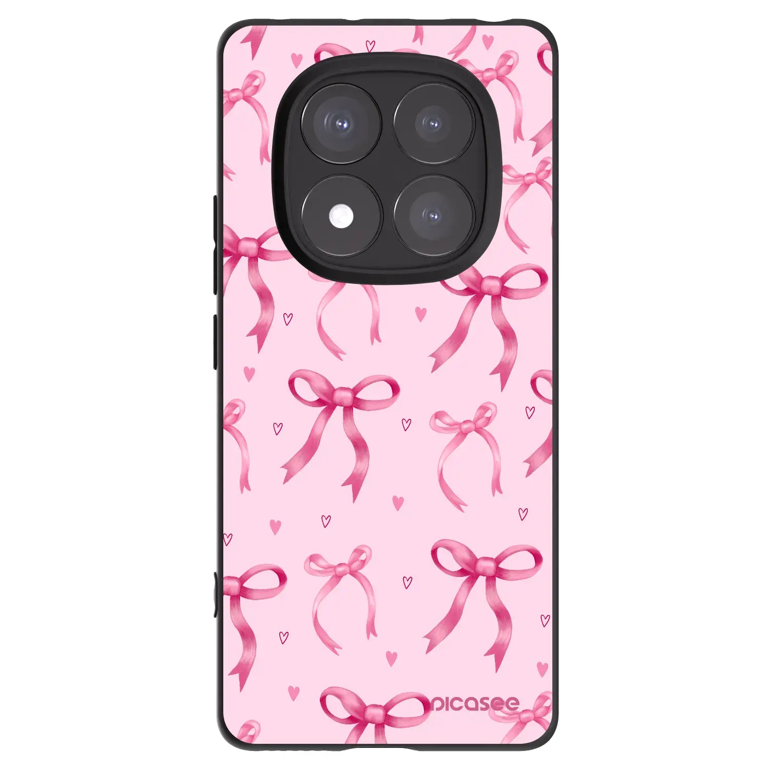 Silikonový černý obal pro Xiaomi Redmi Note 14 Pro+ 5G - Bow Aesthetic