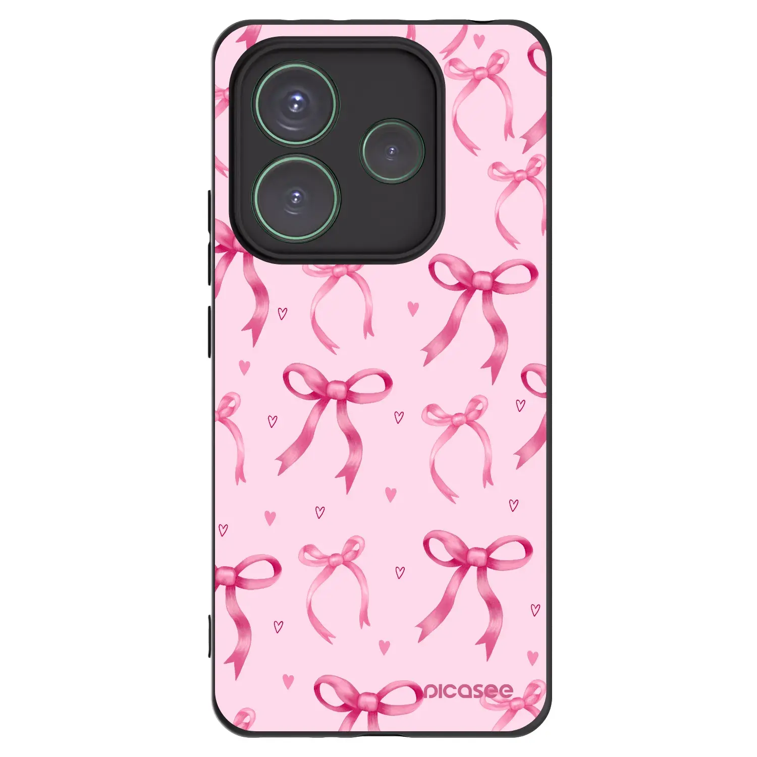 Silikonový černý obal pro Xiaomi Redmi Note 14 5G - Bow Aesthetic