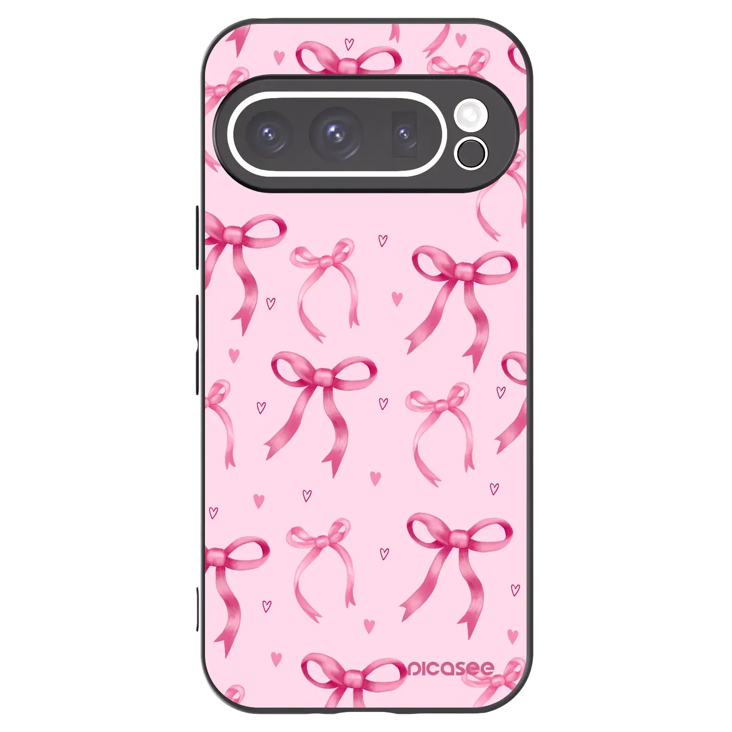 Silikonový černý obal pro Google Pixel 9 Pro - Bow Aesthetic