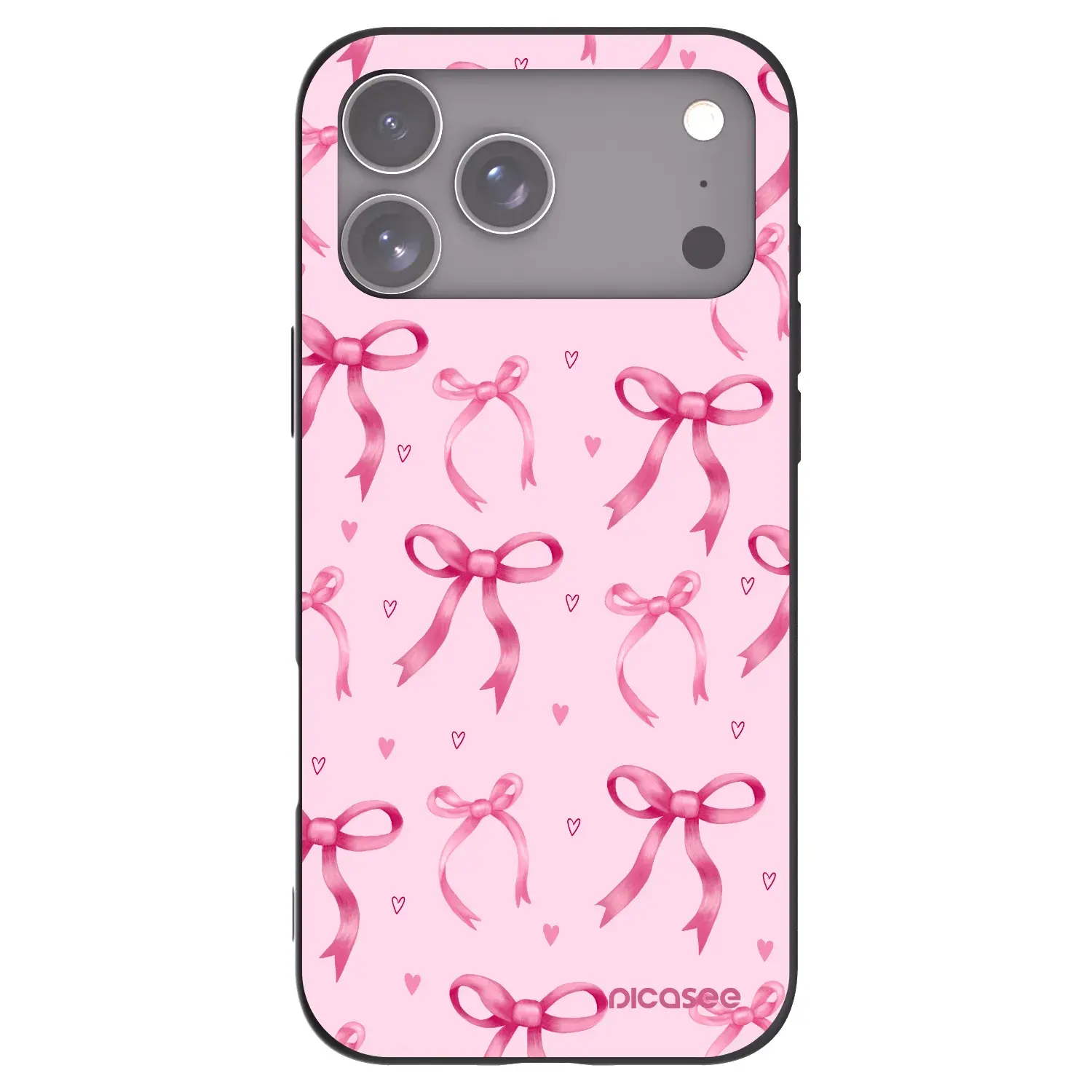 Silikonový černý obal pro Apple iPhone 17 Pro Max - Bow Aesthetic