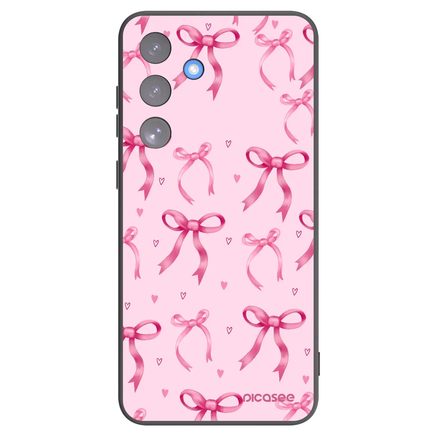 Silikonový černý obal pro Samsung Galaxy S25 FE 5G - Bow Aesthetic
