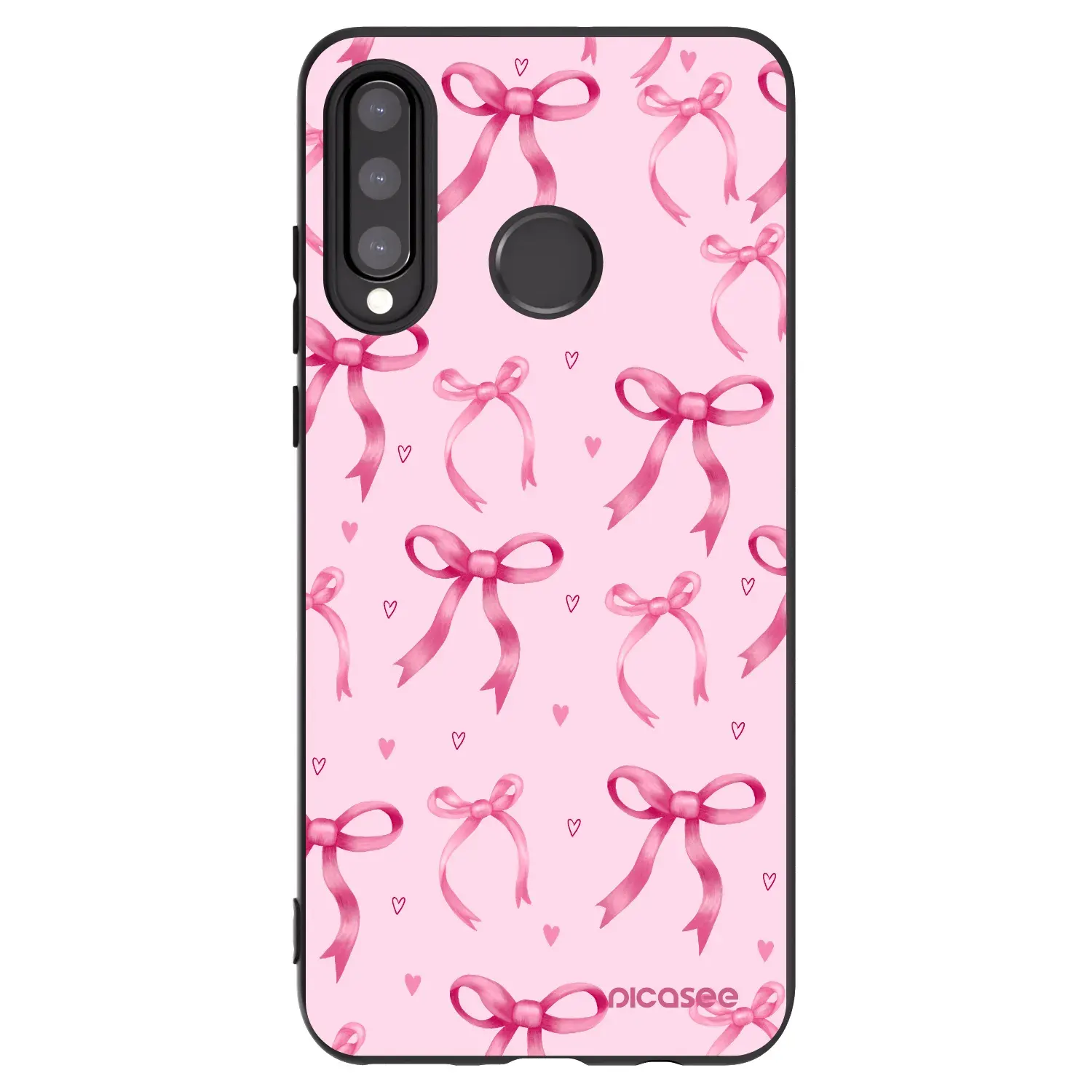 Silikonový černý obal pro Huawei P30 Lite - Bow Aesthetic