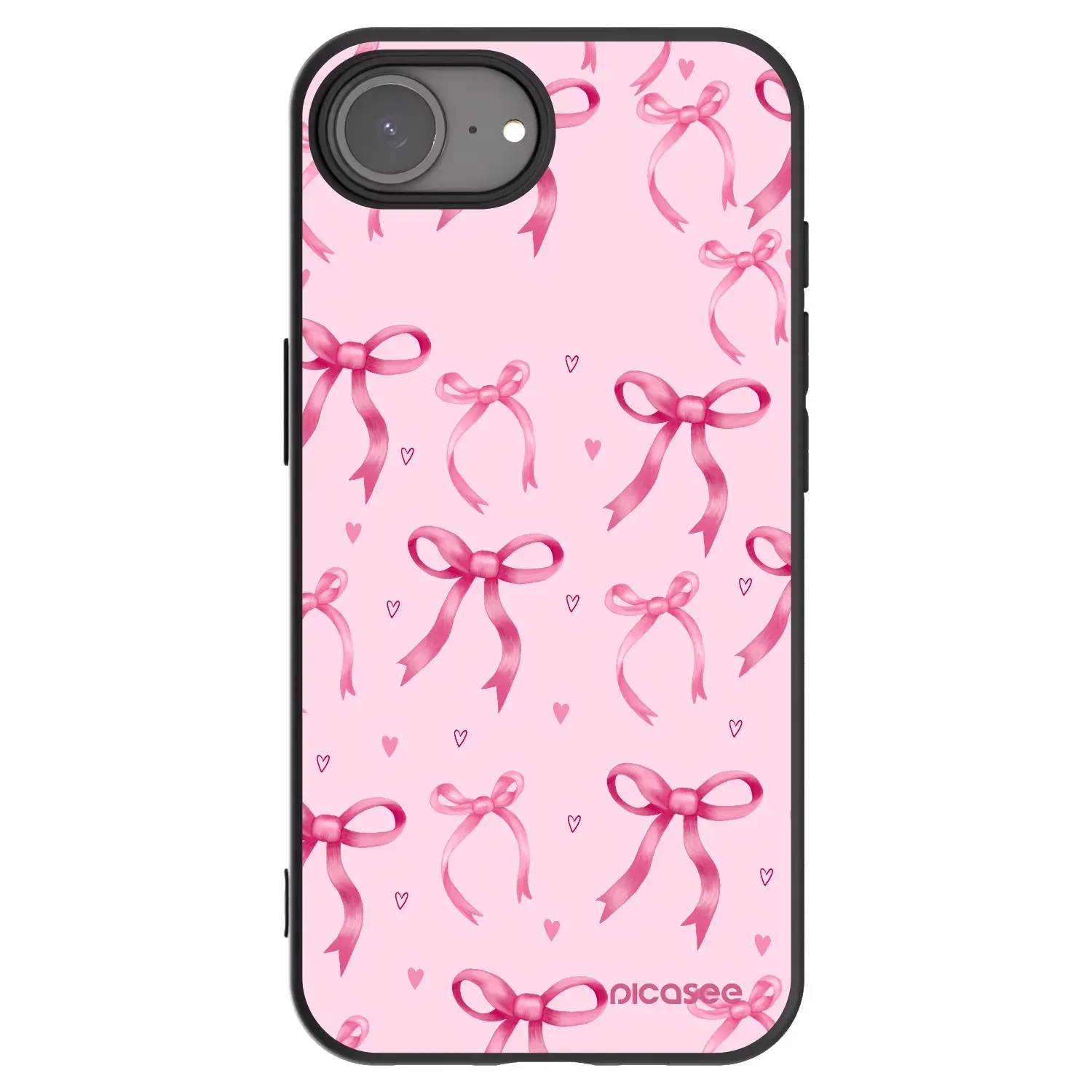 Silikonový černý obal pro Apple iPhone 17e - Bow Aesthetic
