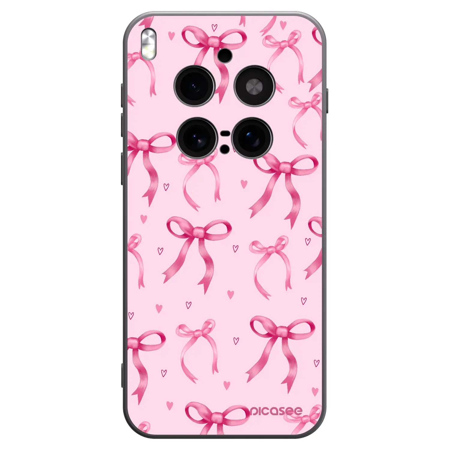 Silikonový černý obal pro Vivo X300 Pro - Bow Aesthetic