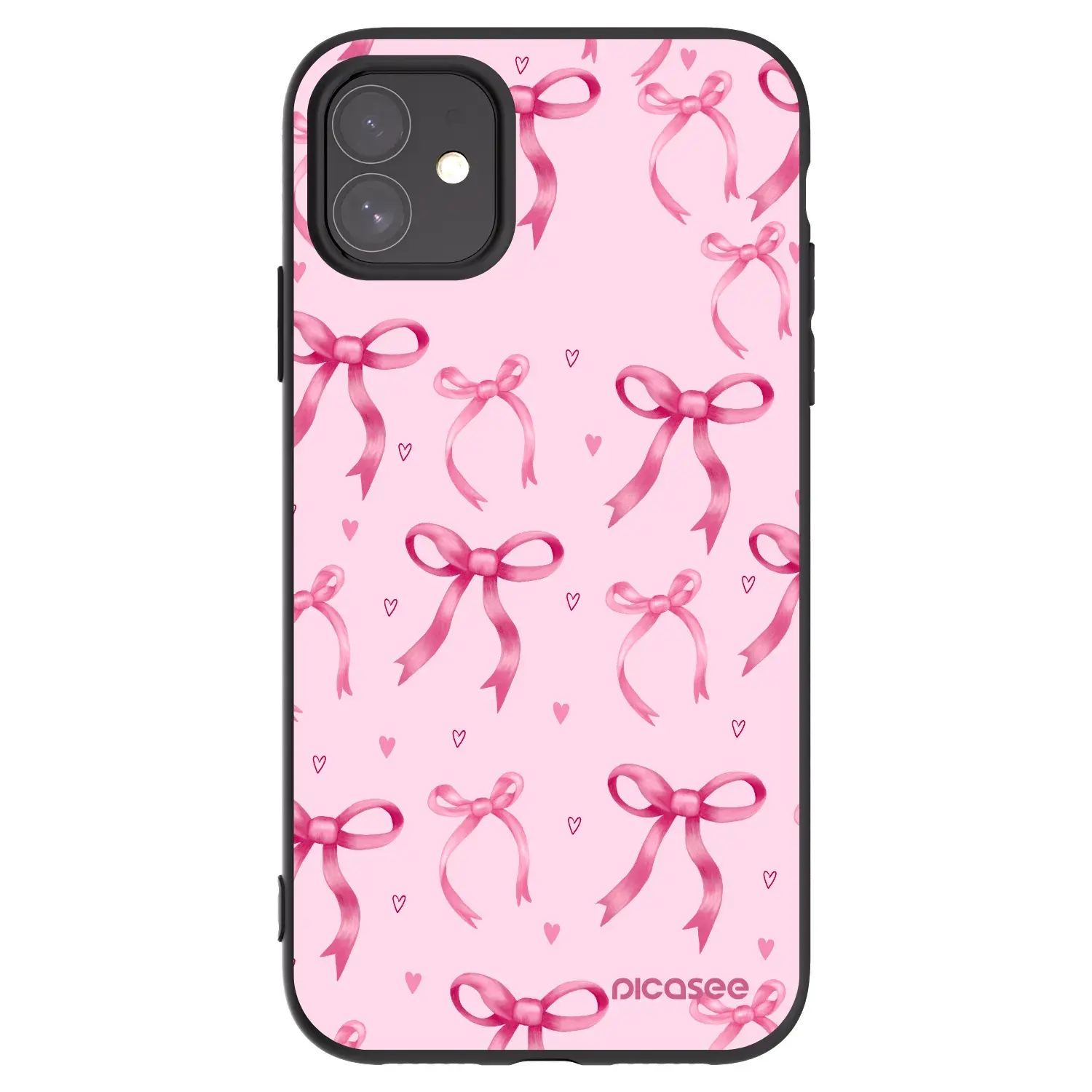 Silikonový černý obal pro Apple iPhone 11 - Bow Aesthetic