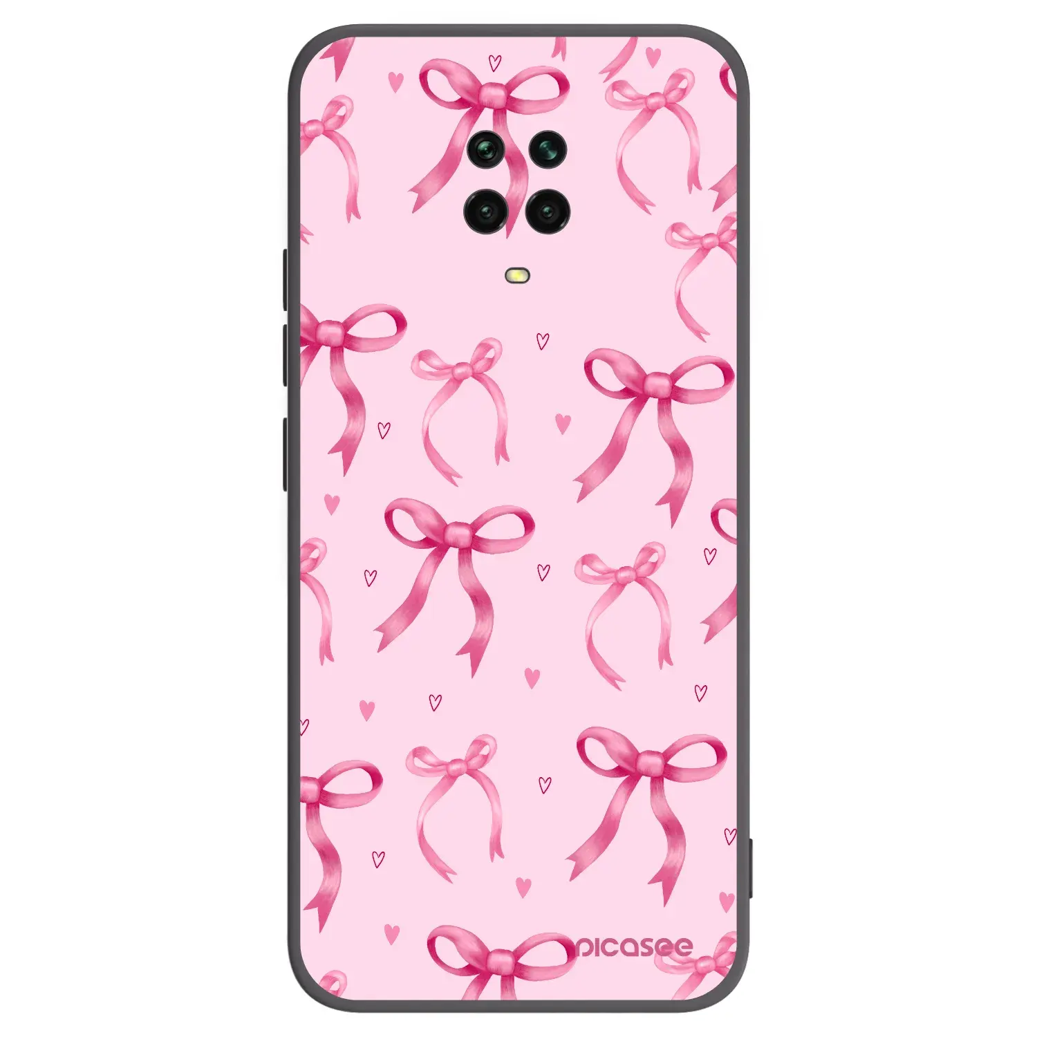 Silikonový černý obal pro Xiaomi Redmi Note 9 Pro - Bow Aesthetic