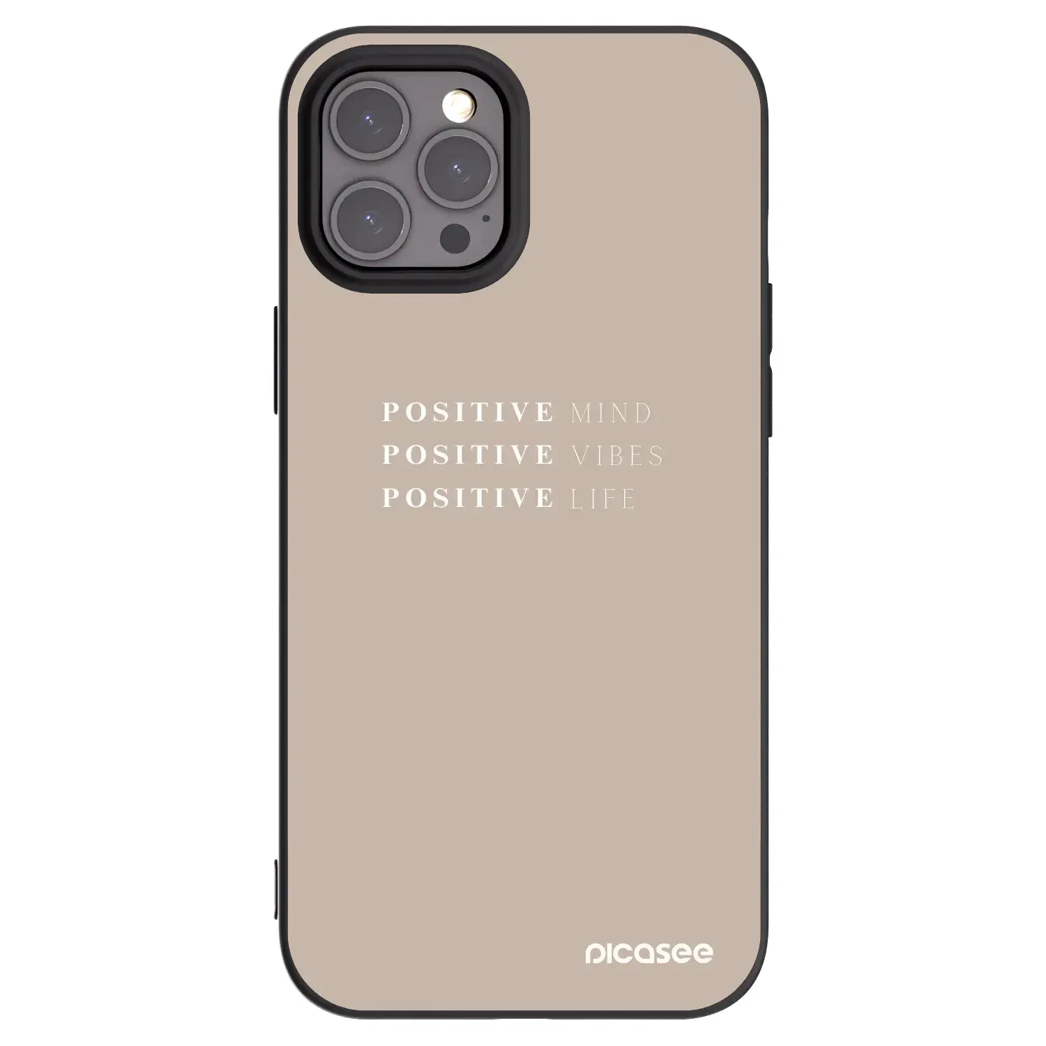 Silikonový černý obal pro Apple iPhone 12 Pro Max - Positive Vibes