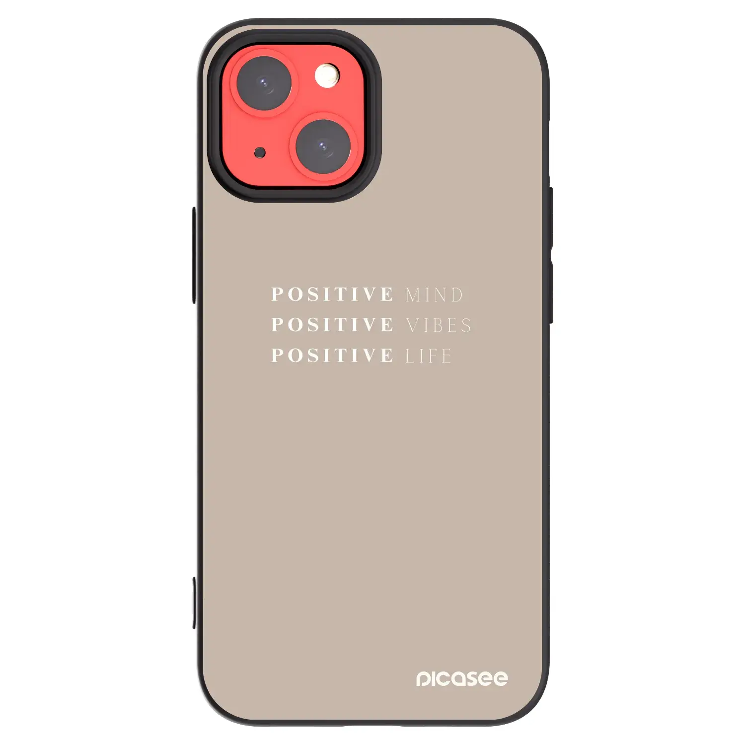 Silikonový černý obal pro Apple iPhone 13 mini - Positive Vibes