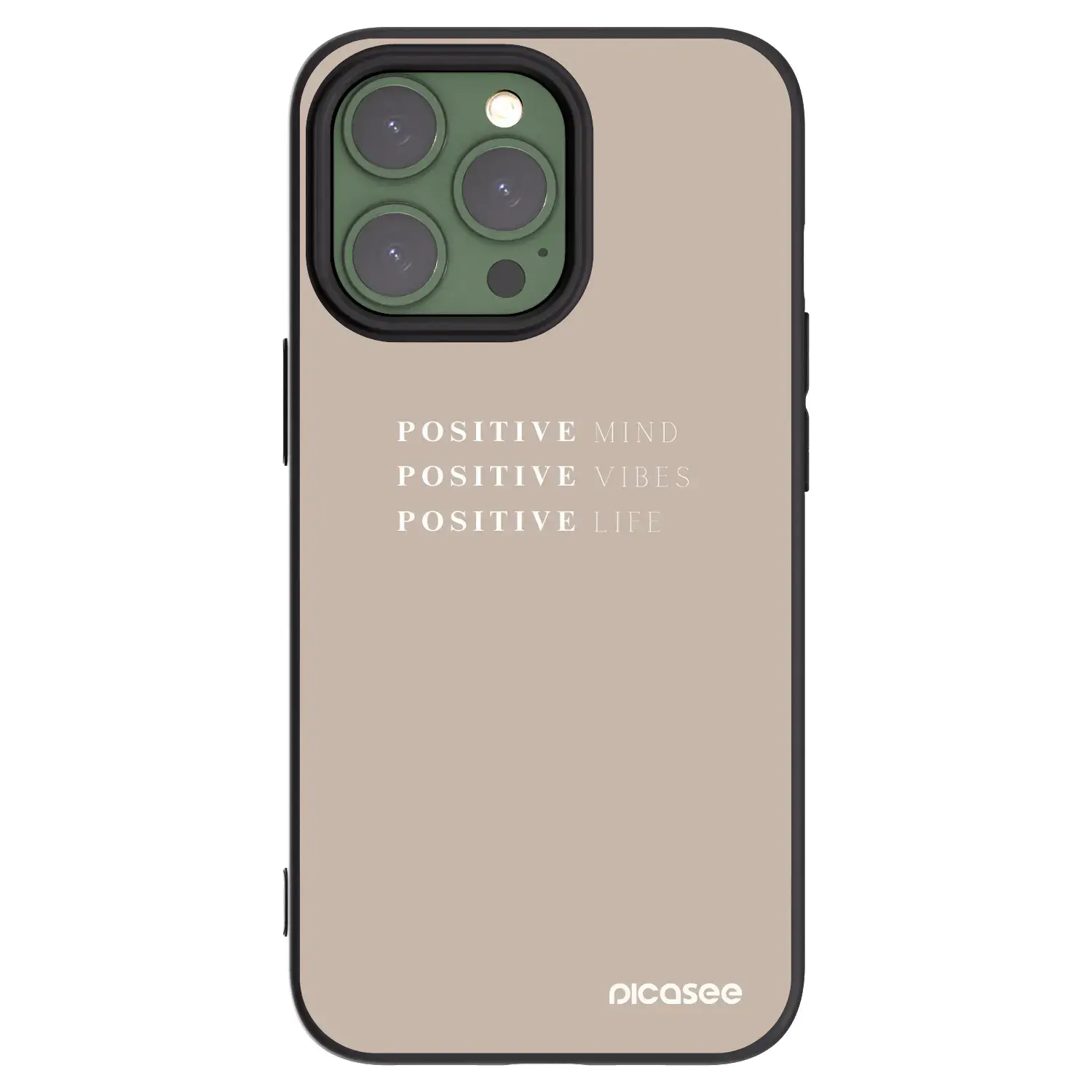 Silikonový černý obal pro Apple iPhone 13 Pro - Positive Vibes