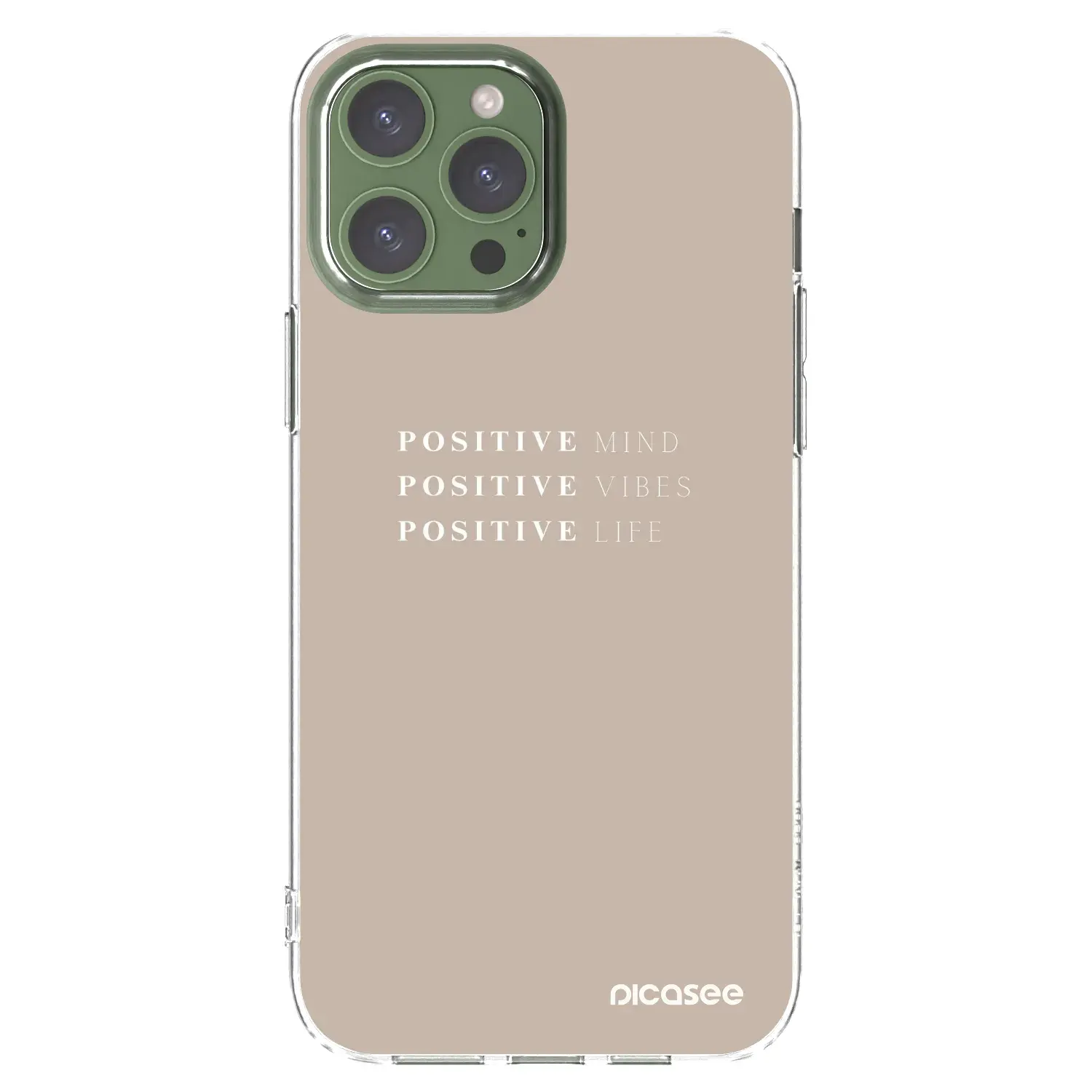 Silikonový průhledný obal pro Apple iPhone 13 Pro Max - Positive Vibes