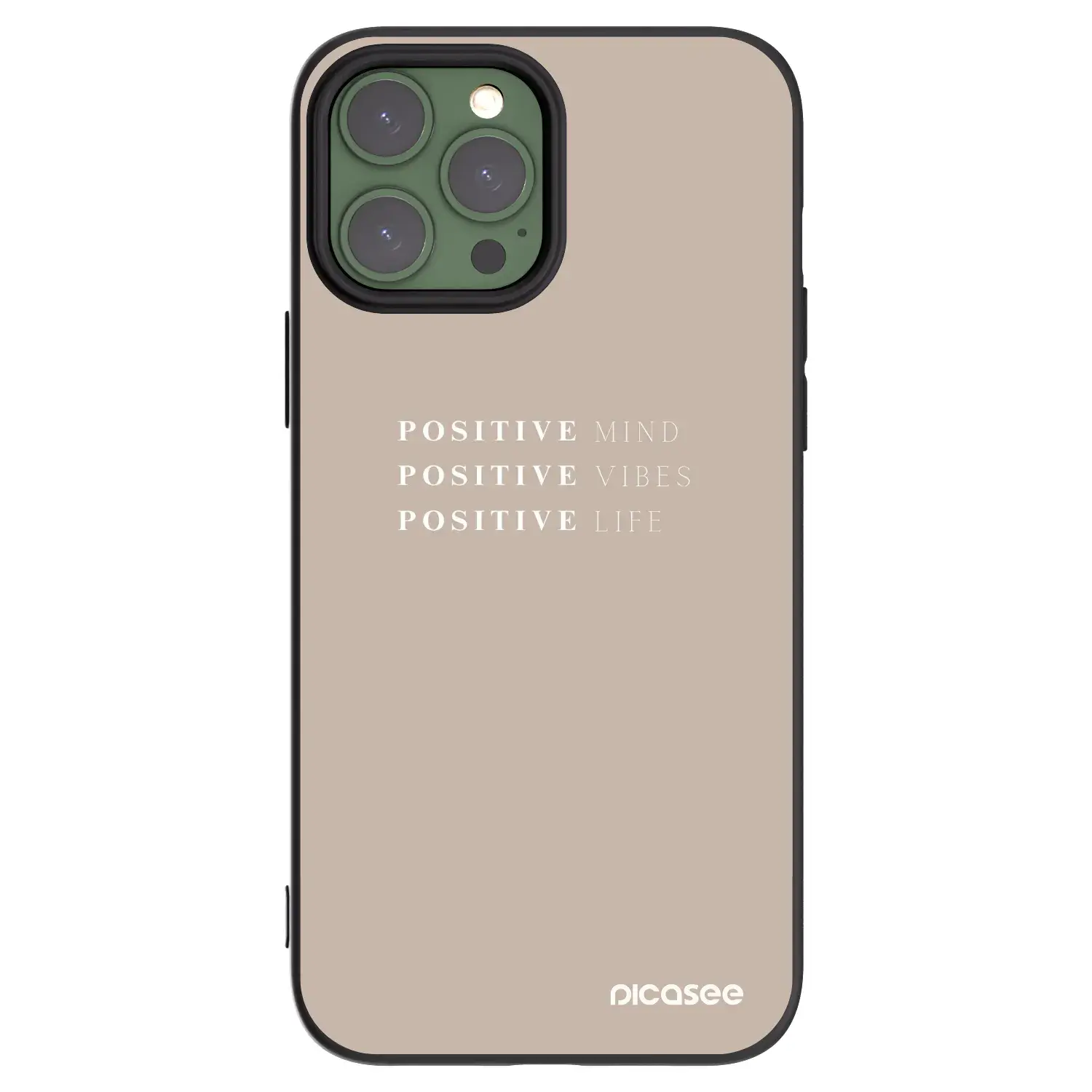 Silikonový černý obal pro Apple iPhone 13 Pro Max - Positive Vibes