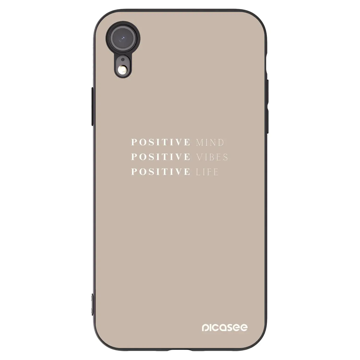 Silikonový černý obal pro Apple iPhone XR - Positive Vibes